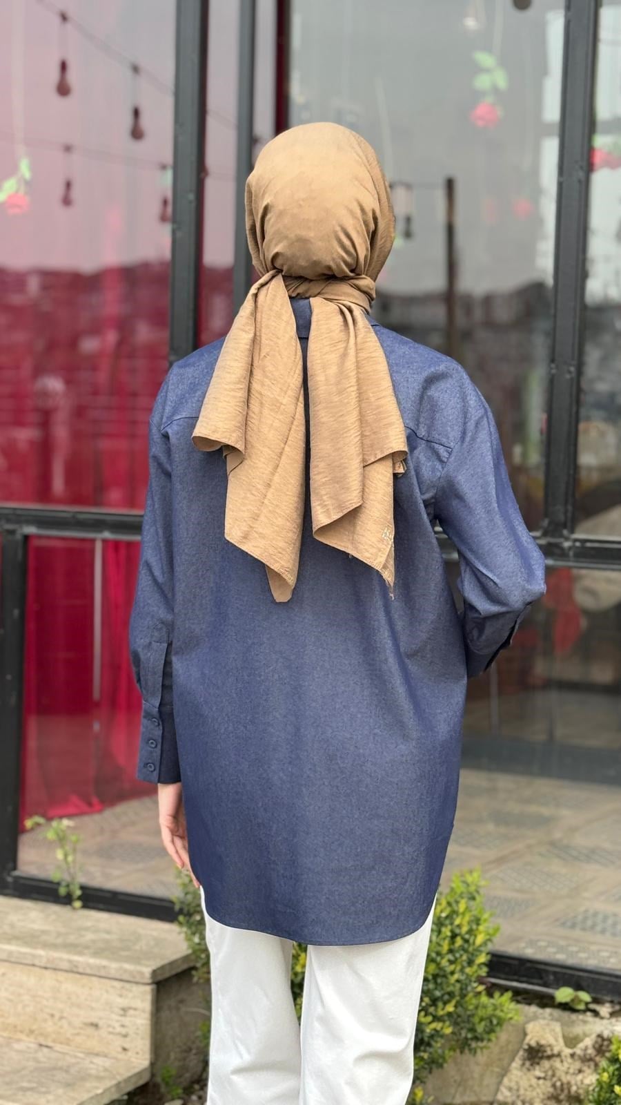 VUU Oversize Kot Denim İşlemeli Gömlek 26ss1033
