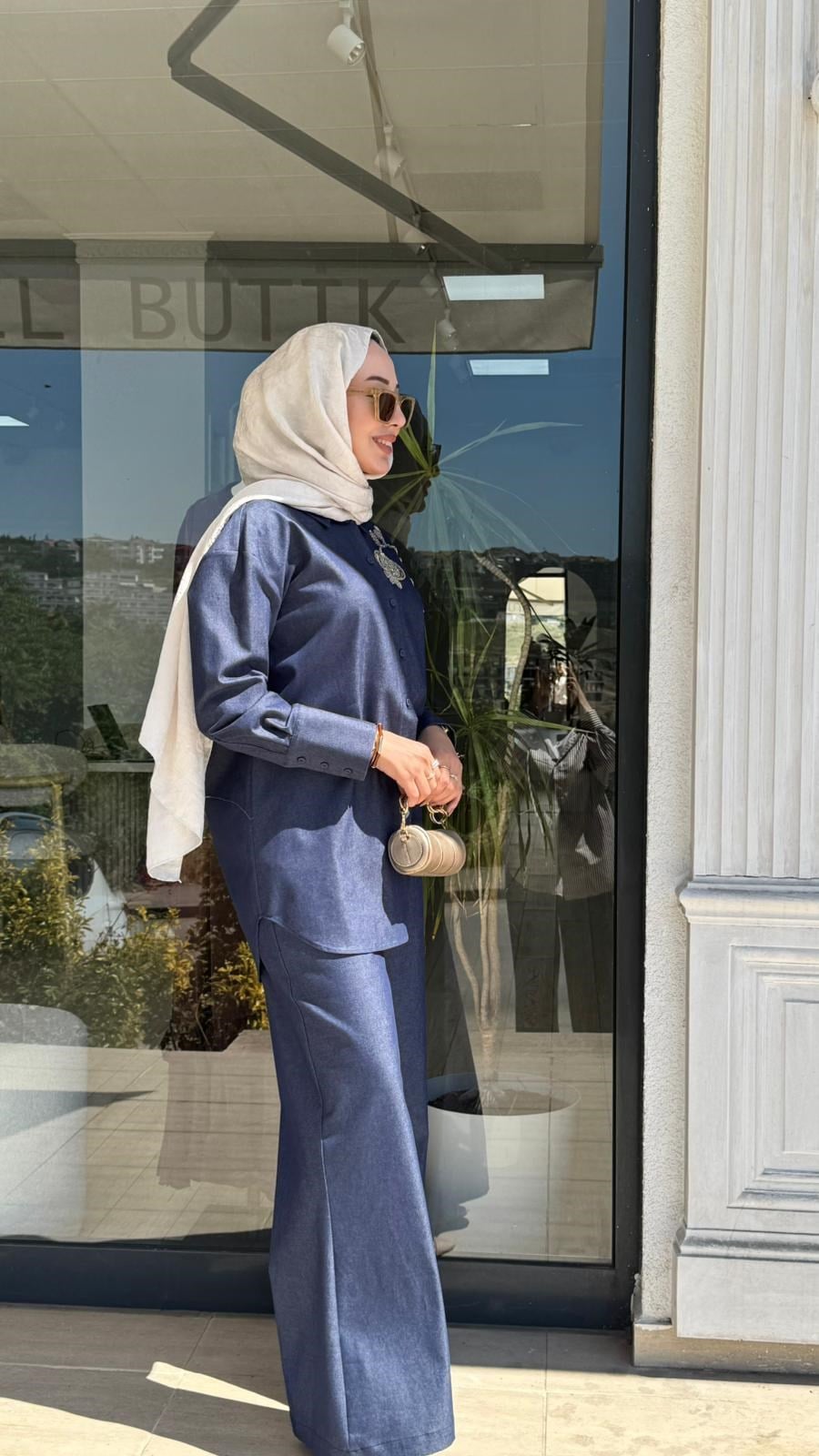 VUU Oversize Kot Denim İşlemeli Gömlek 26ss1033