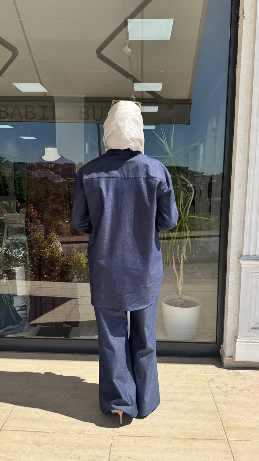 VUU Oversize Kot Denim İşlemeli Gömlek 26ss1033