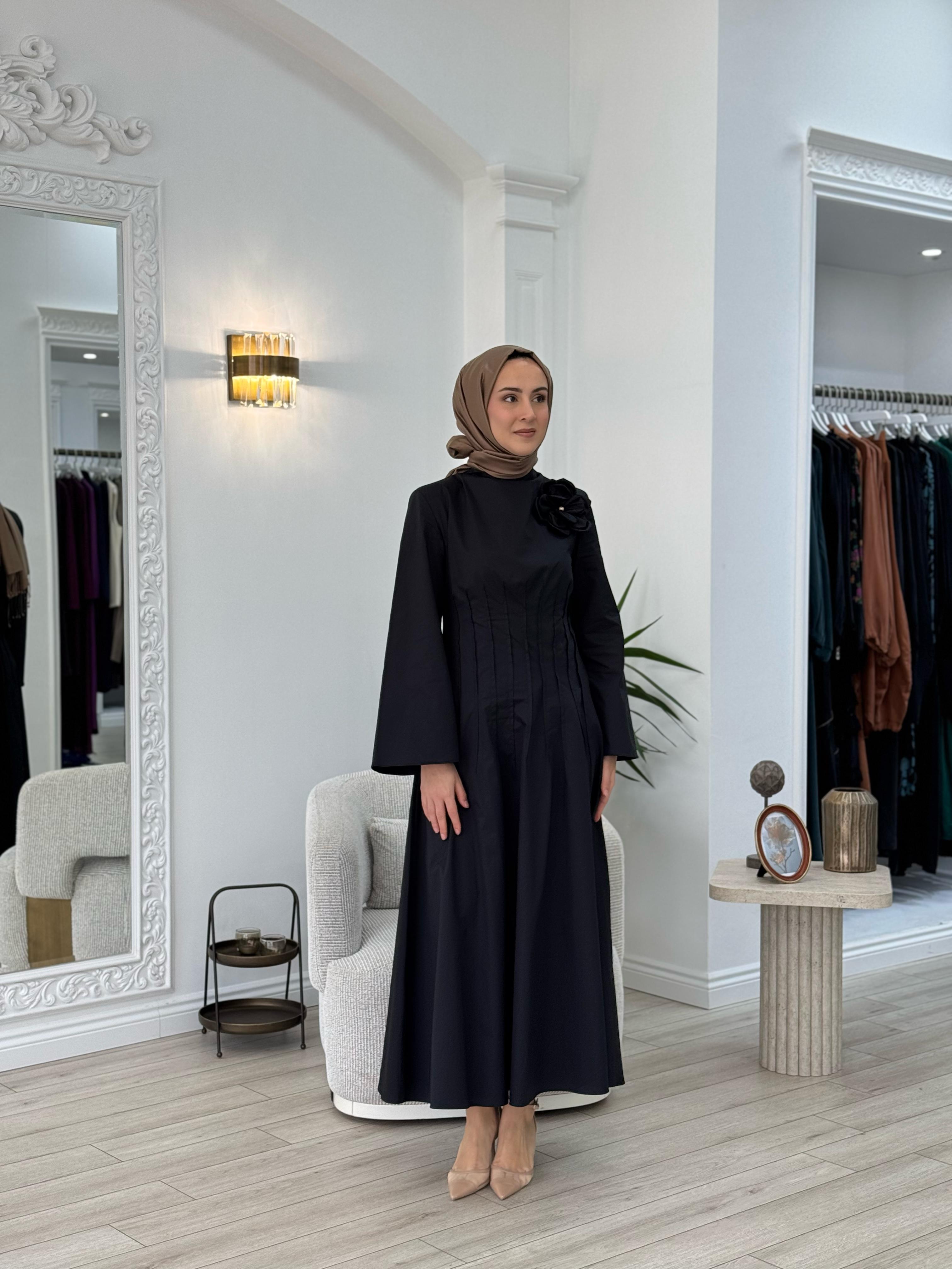 Vuu Pens Detaylı Elbise Siyah 25ssv4014