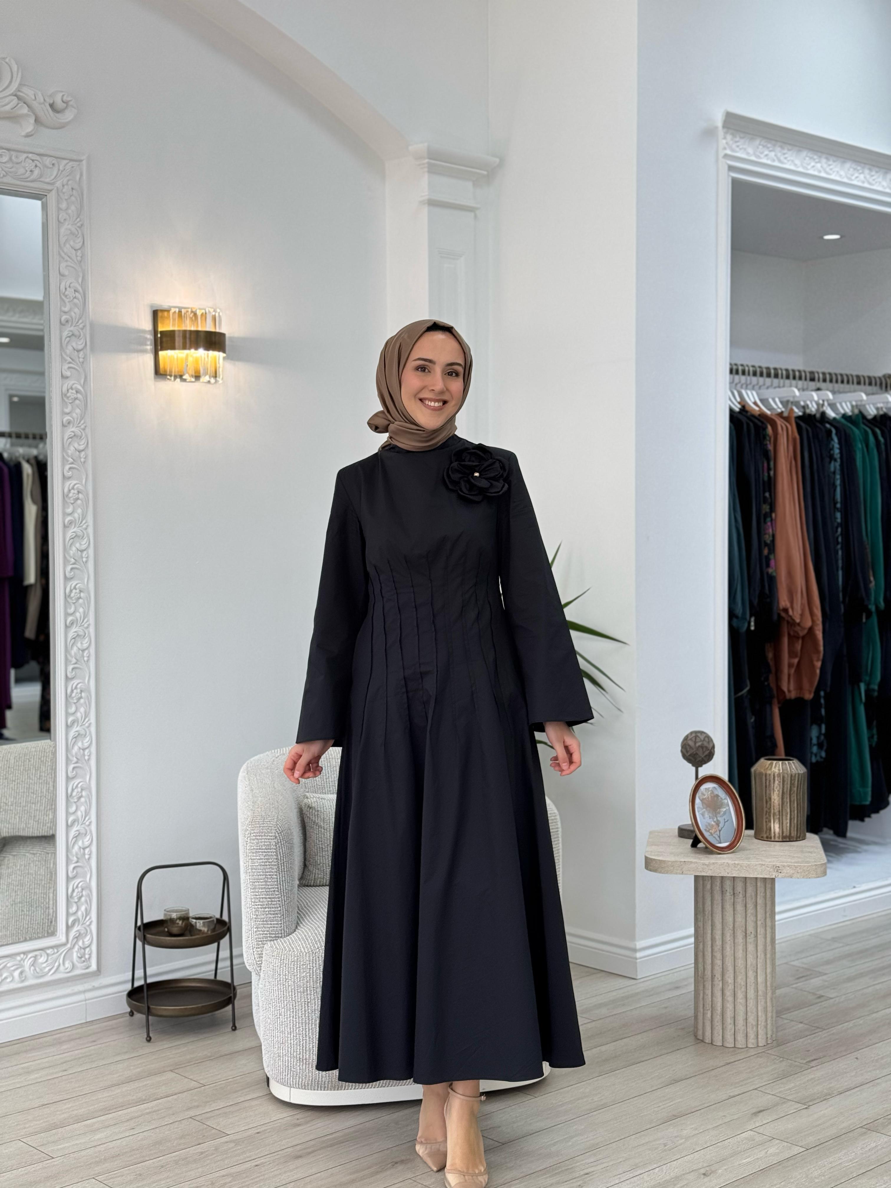 Vuu Pens Detaylı Elbise Siyah 25ssv4014