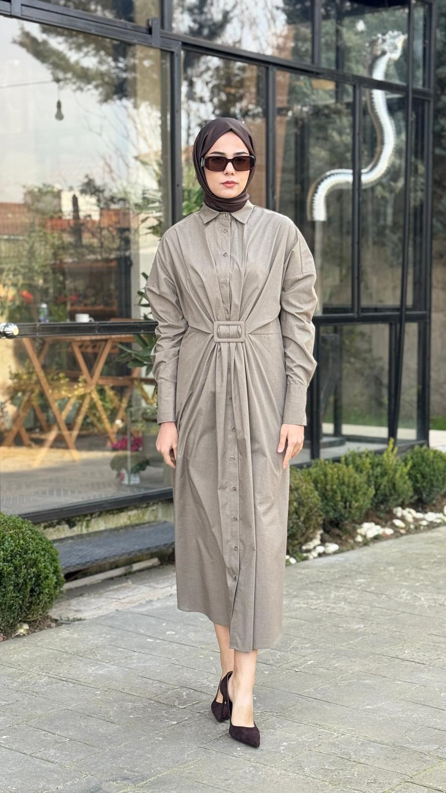 VUU Tokalı Gömlek Elbise 26ss5019
