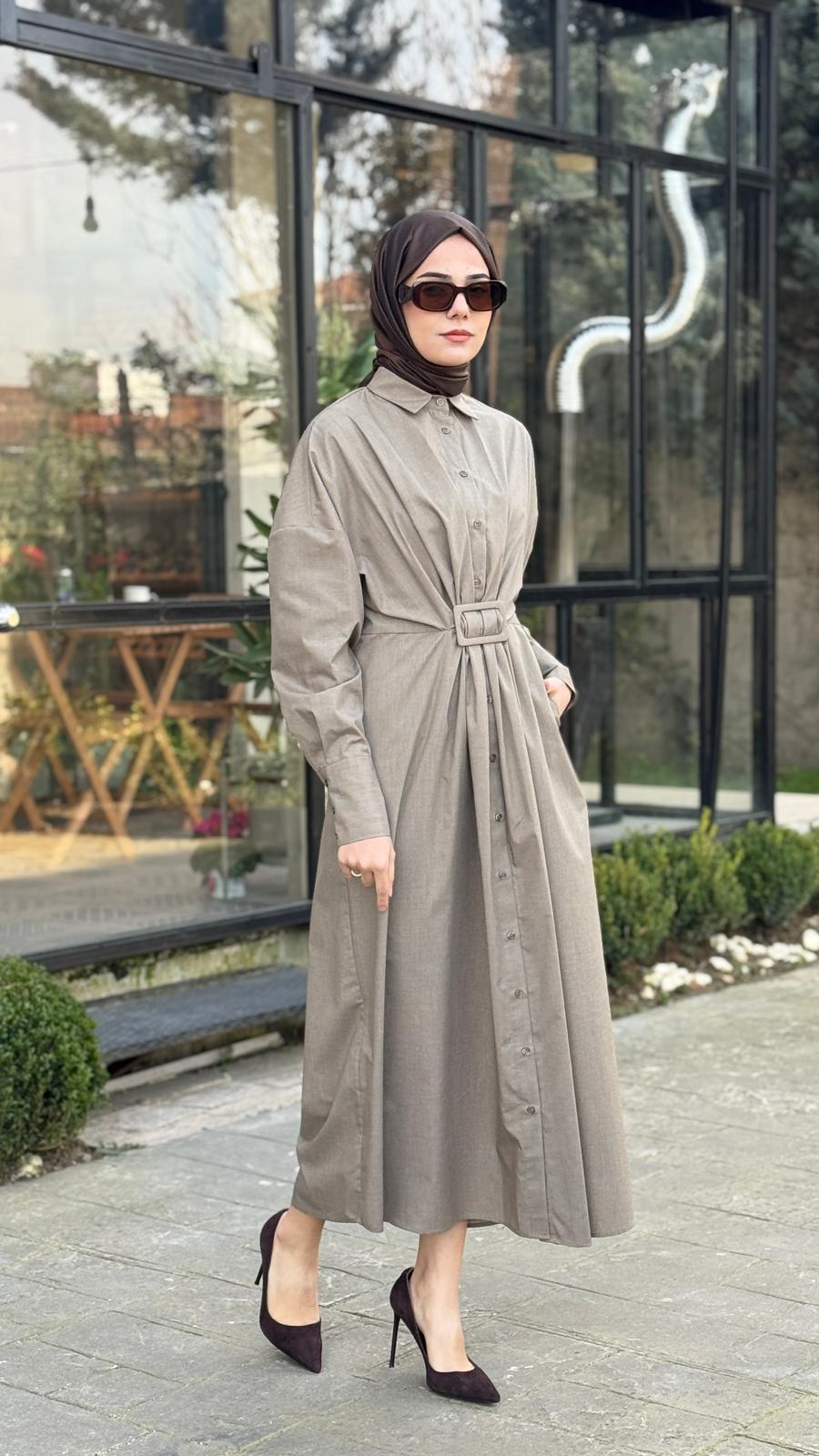 VUU Tokalı Gömlek Elbise 26ss5019