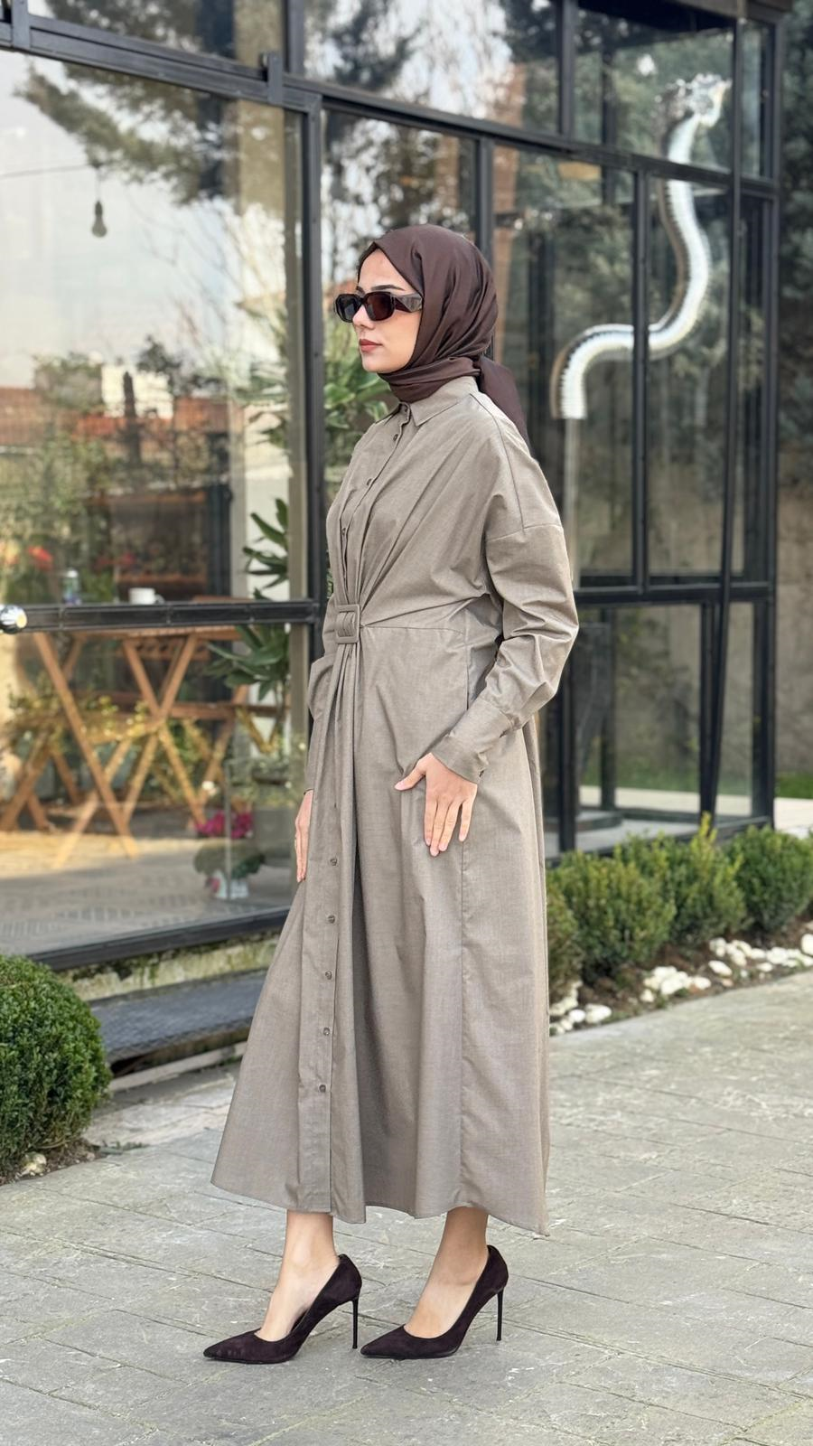 VUU Tokalı Gömlek Elbise 26ss5019