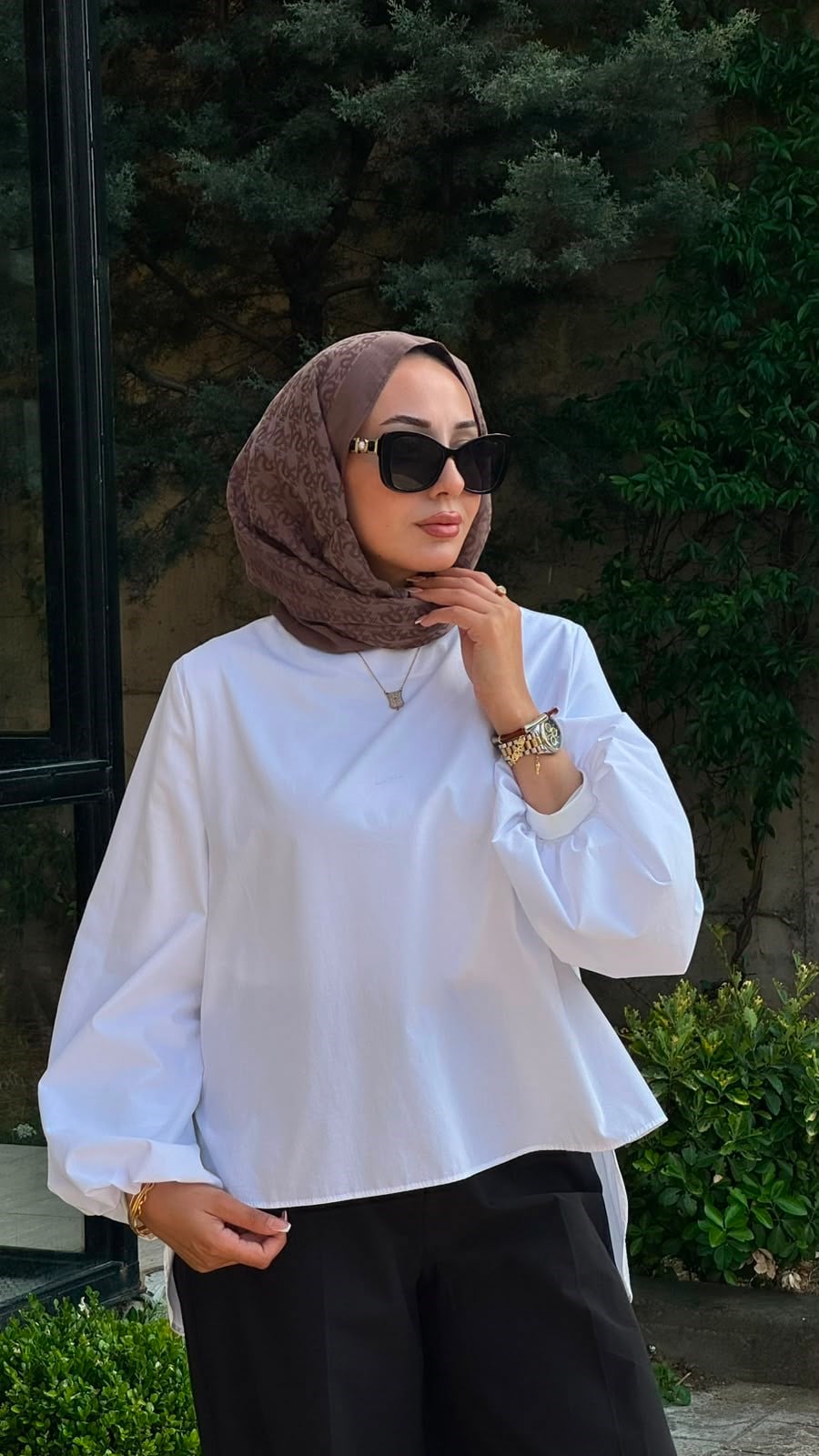 VUU Yakası Büzgülü Gömlek 26ss1010