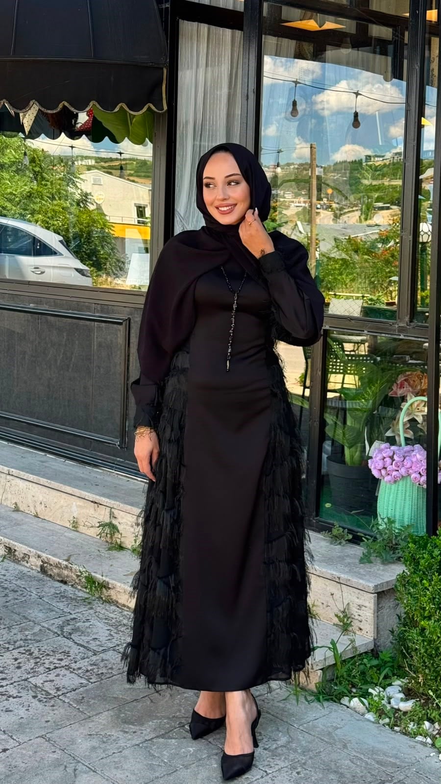 VUU Yarasa Kol Jakarlı Uzun Elbise 26ss5013