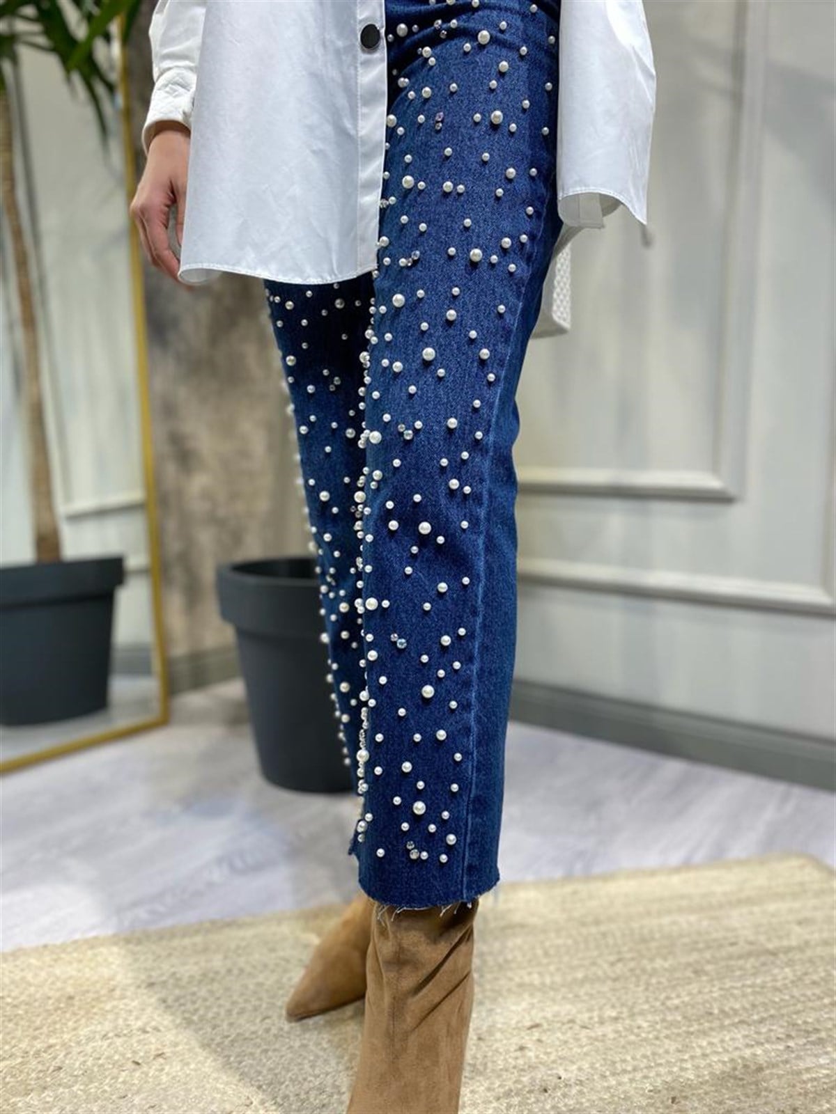 Yesim İncili Kot Pantalon Mavi 12042