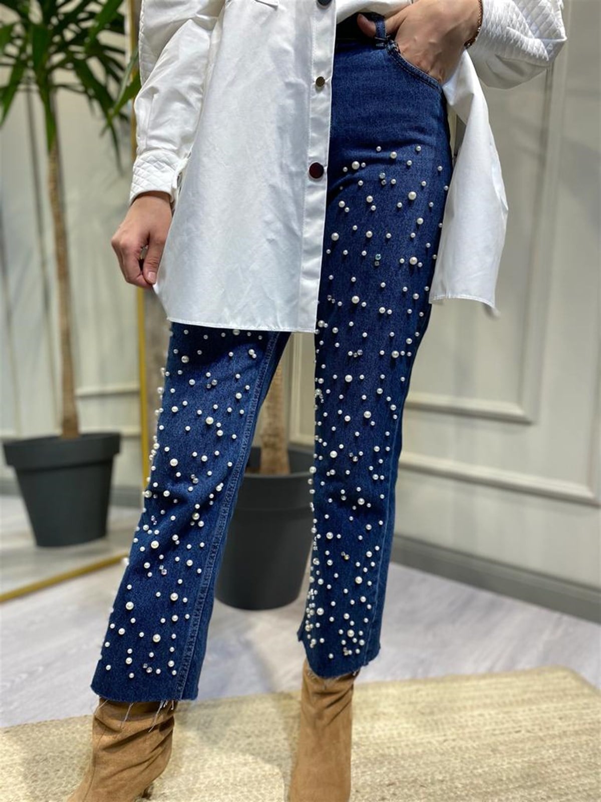 Yesim İncili Kot Pantalon Mavi 12042