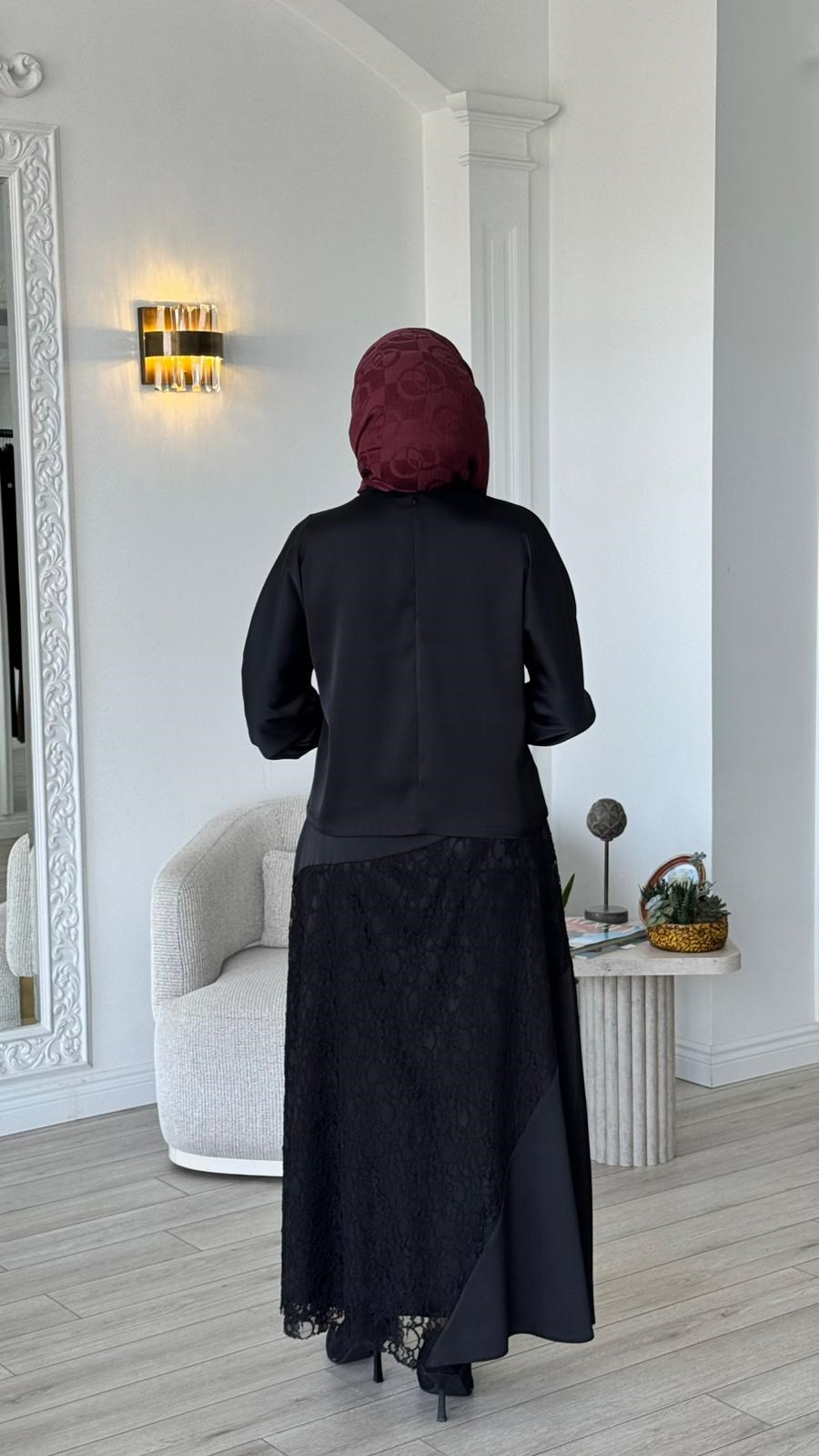 Zems Dantelli Saten Takım 2T079