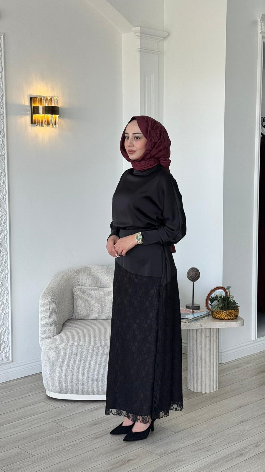 Zems Dantelli Saten Takım 2T079