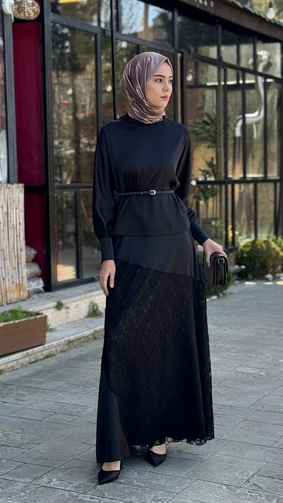 Zems Dantelli Saten Takım 2T079