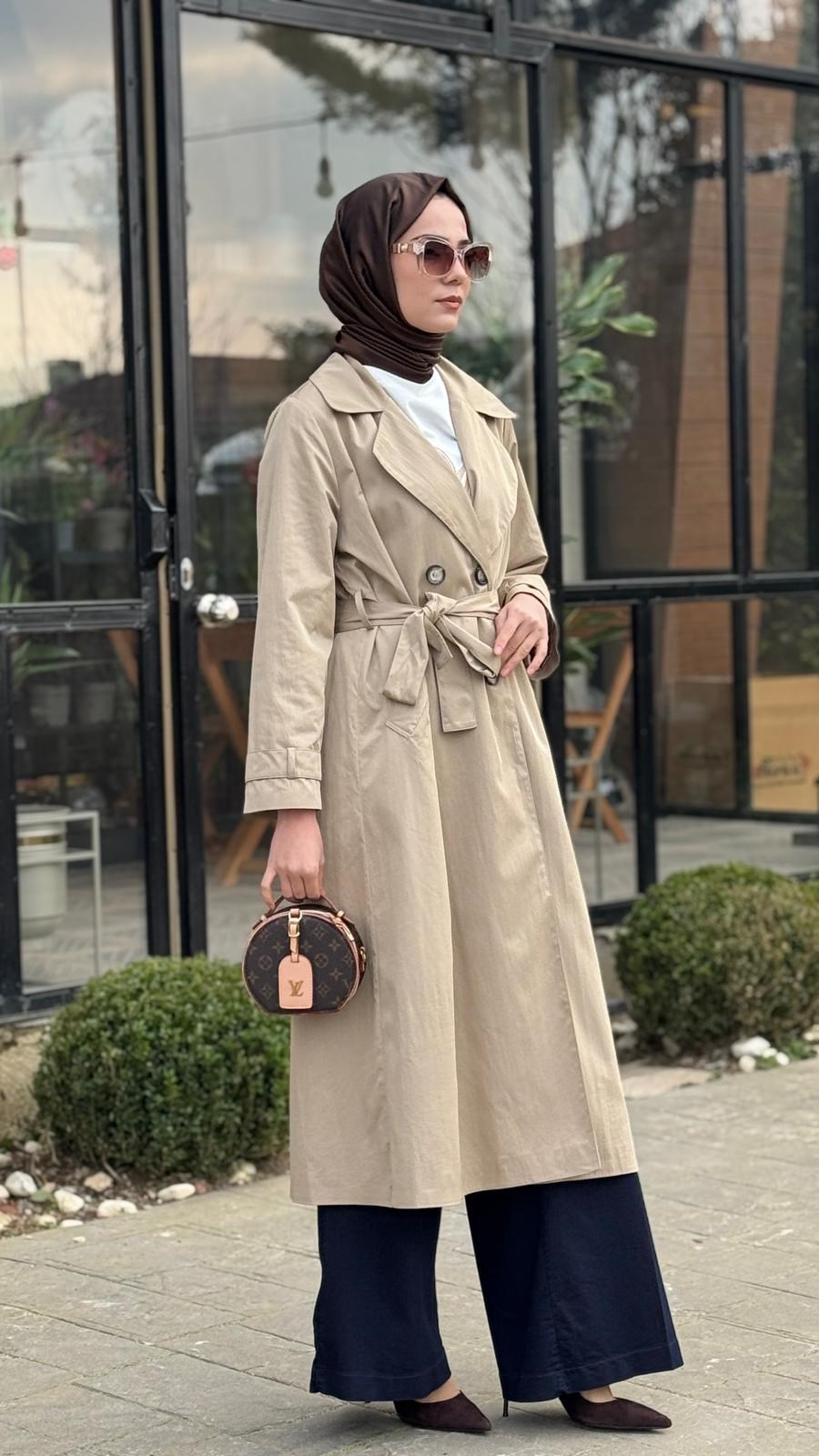 Zems Düğmeli Kuşaklı Trençkot 2865