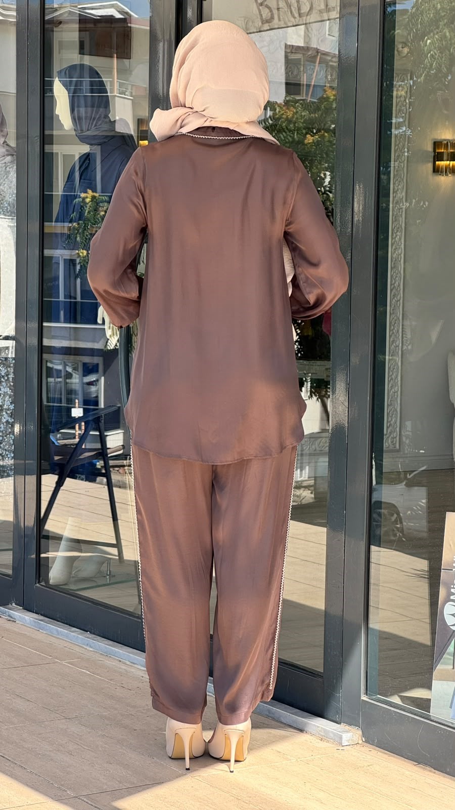 Zems İşleme Boncuklu Detaylı Pantolonlu Takım 2t063