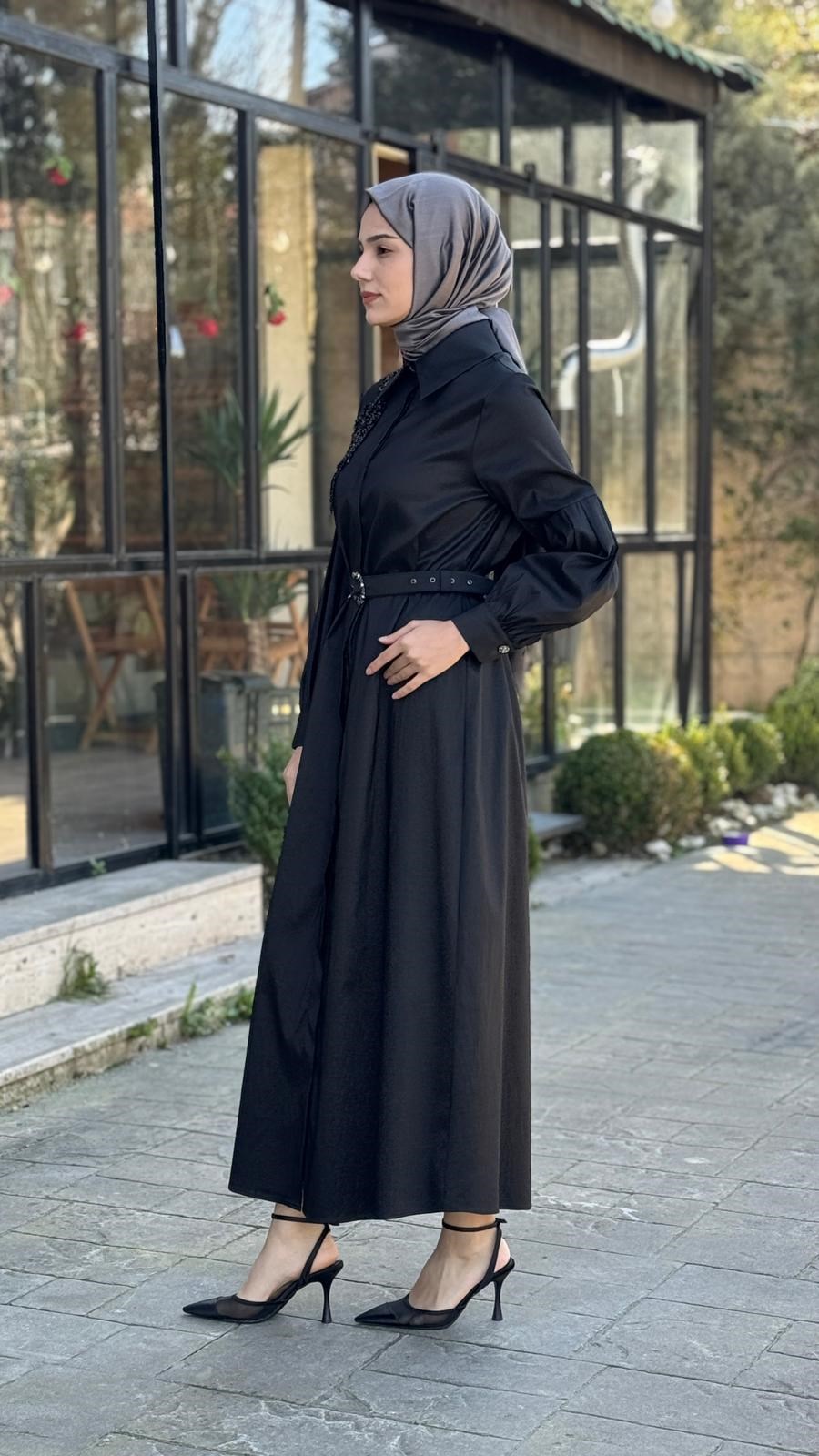 Zems İşlemeli Gömlek Elbise 2822