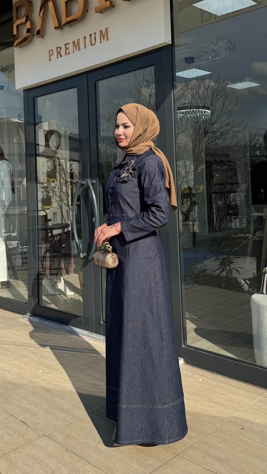 Zems Kot Denim Elbise 2861