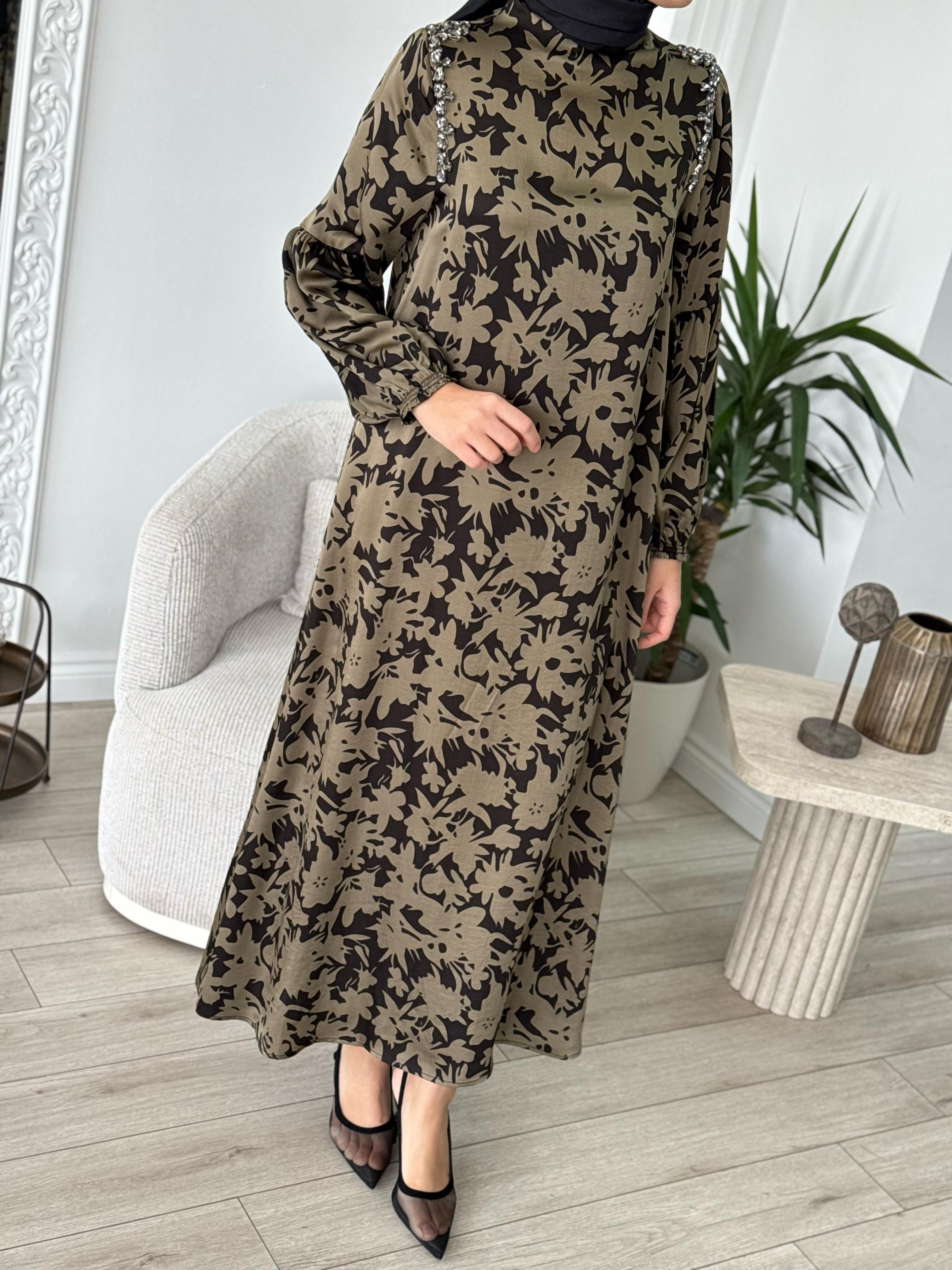 Zems Omzu Taşlı Elbise 2656