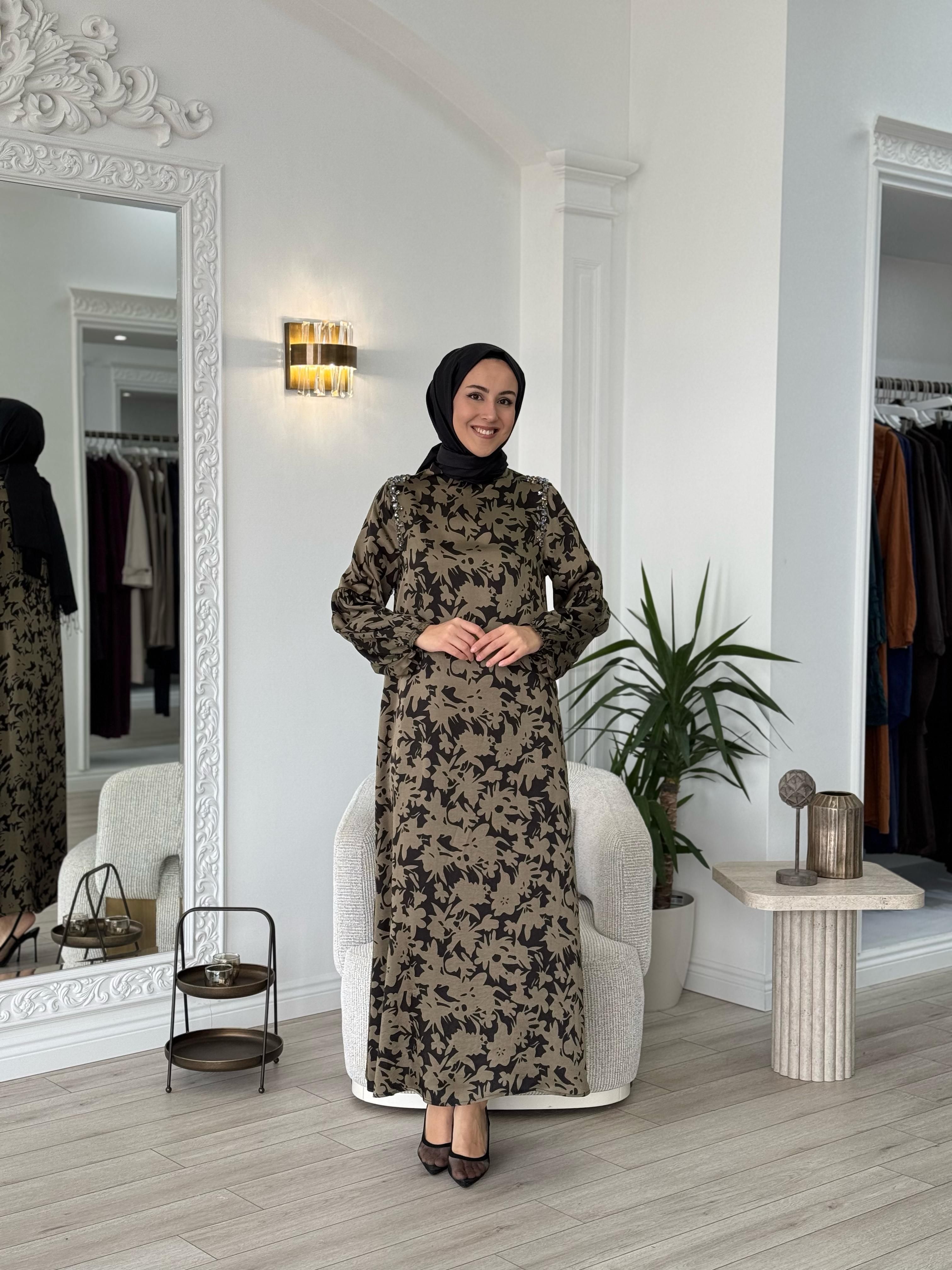 Zems Omzu Taşlı Elbise 2656