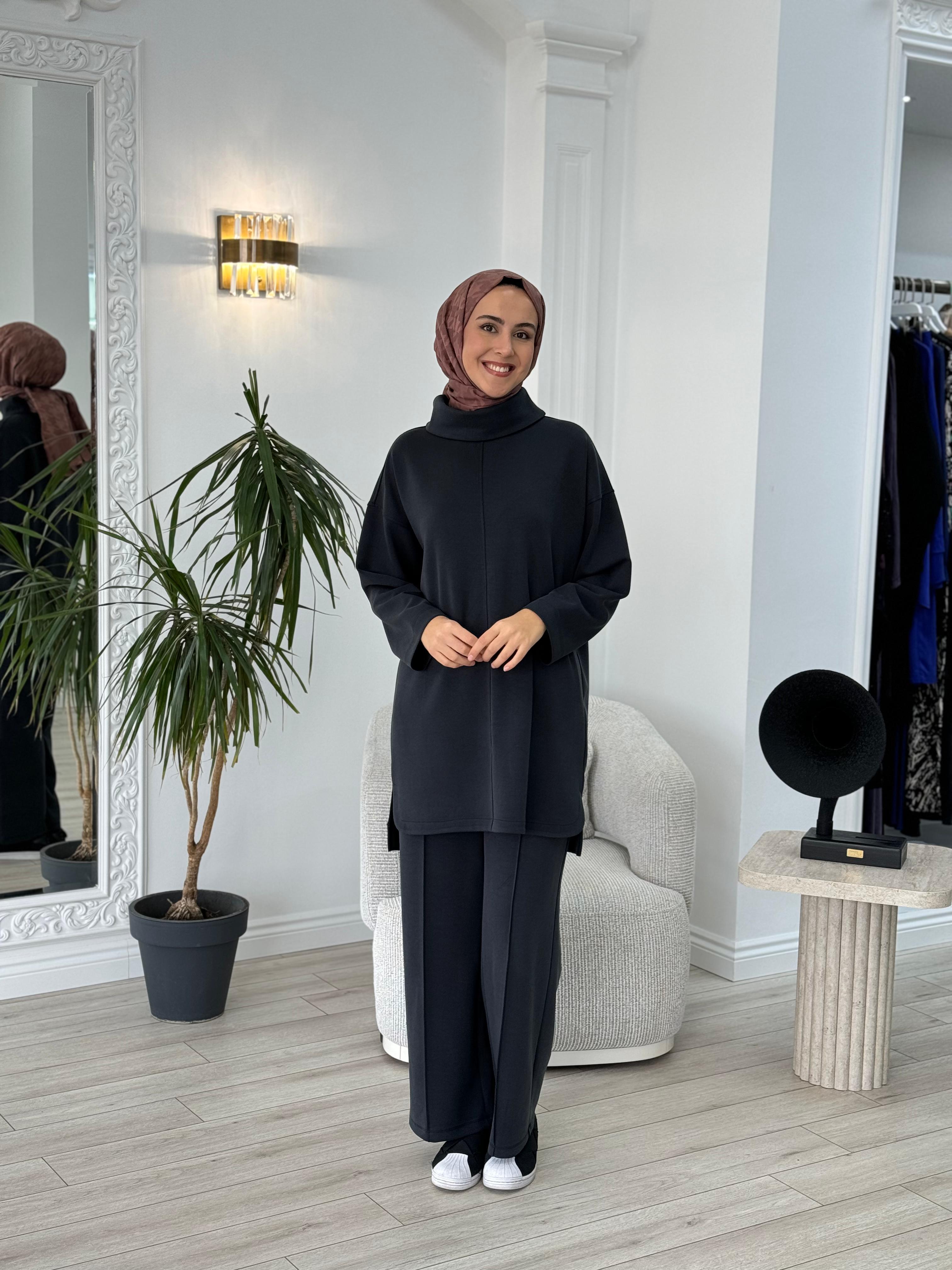 Zems Pantolonlu Takım Siyah zems-2501