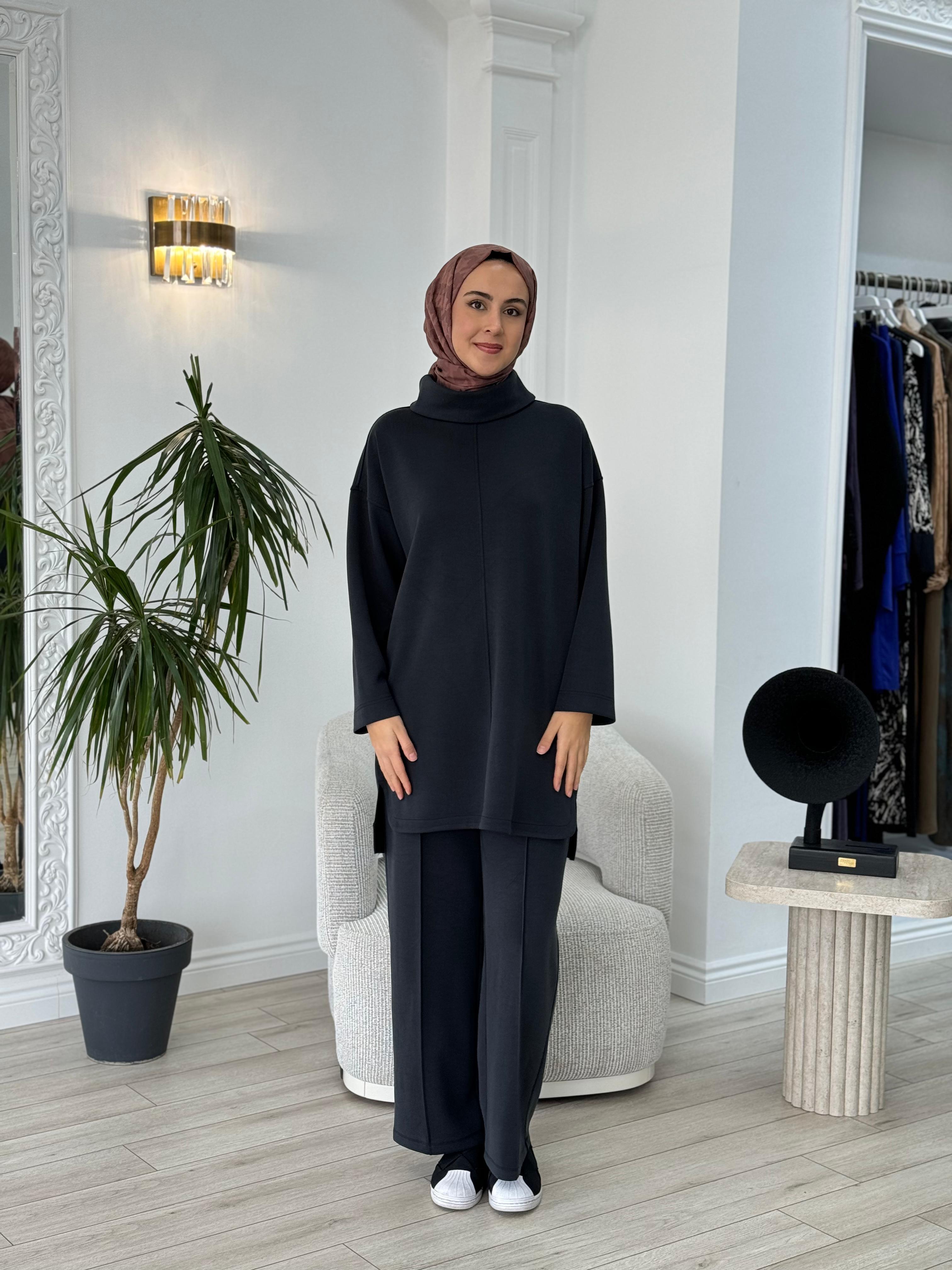 Zems Pantolonlu Takım Siyah zems-2501