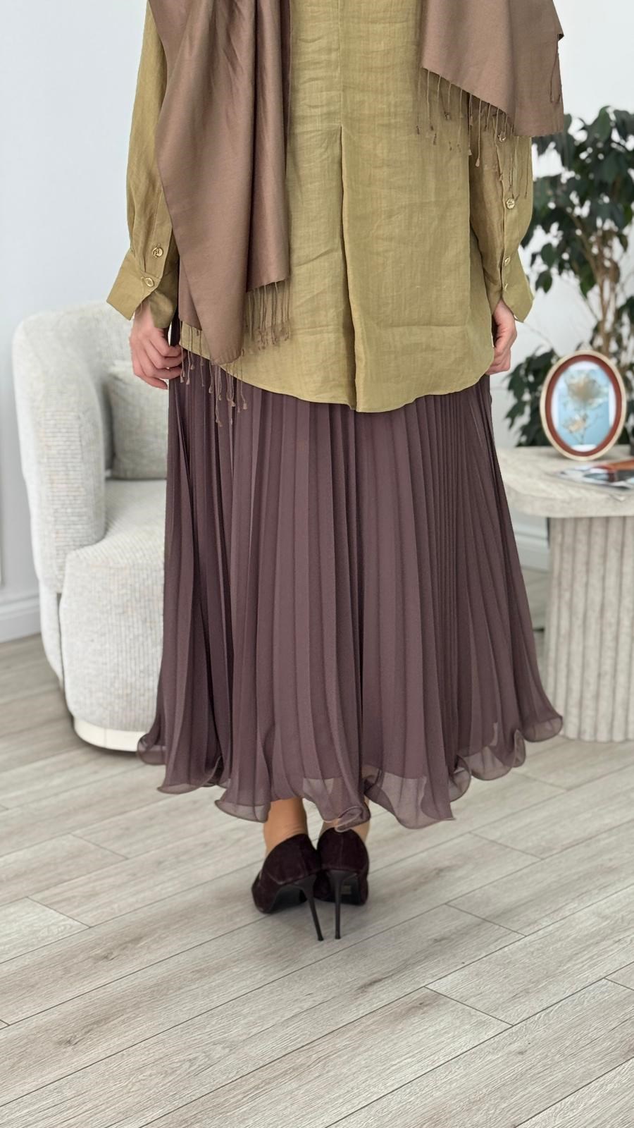 Zems Piliseli Şifon Etek 2859