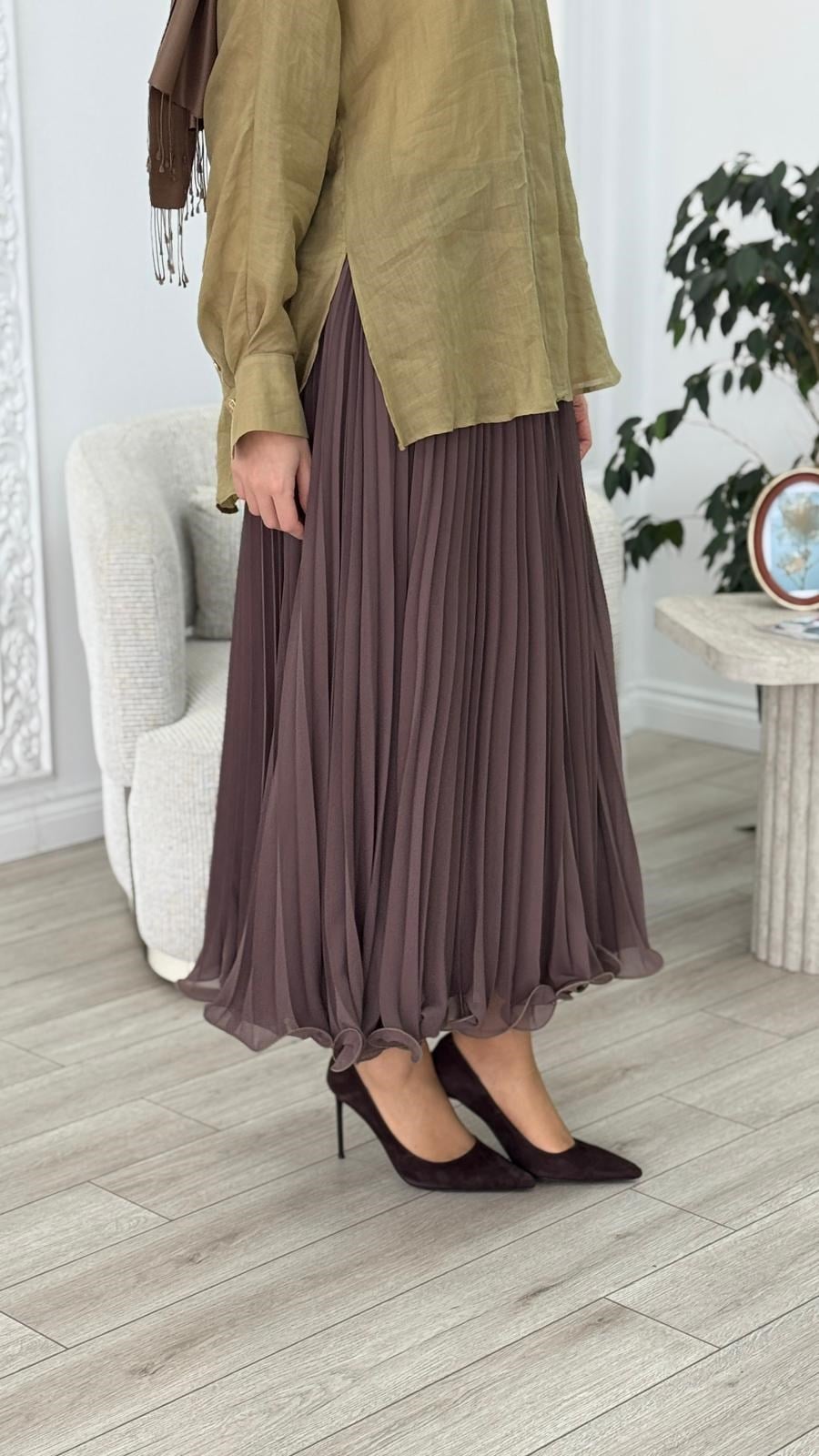 Zems Piliseli Şifon Etek 2859