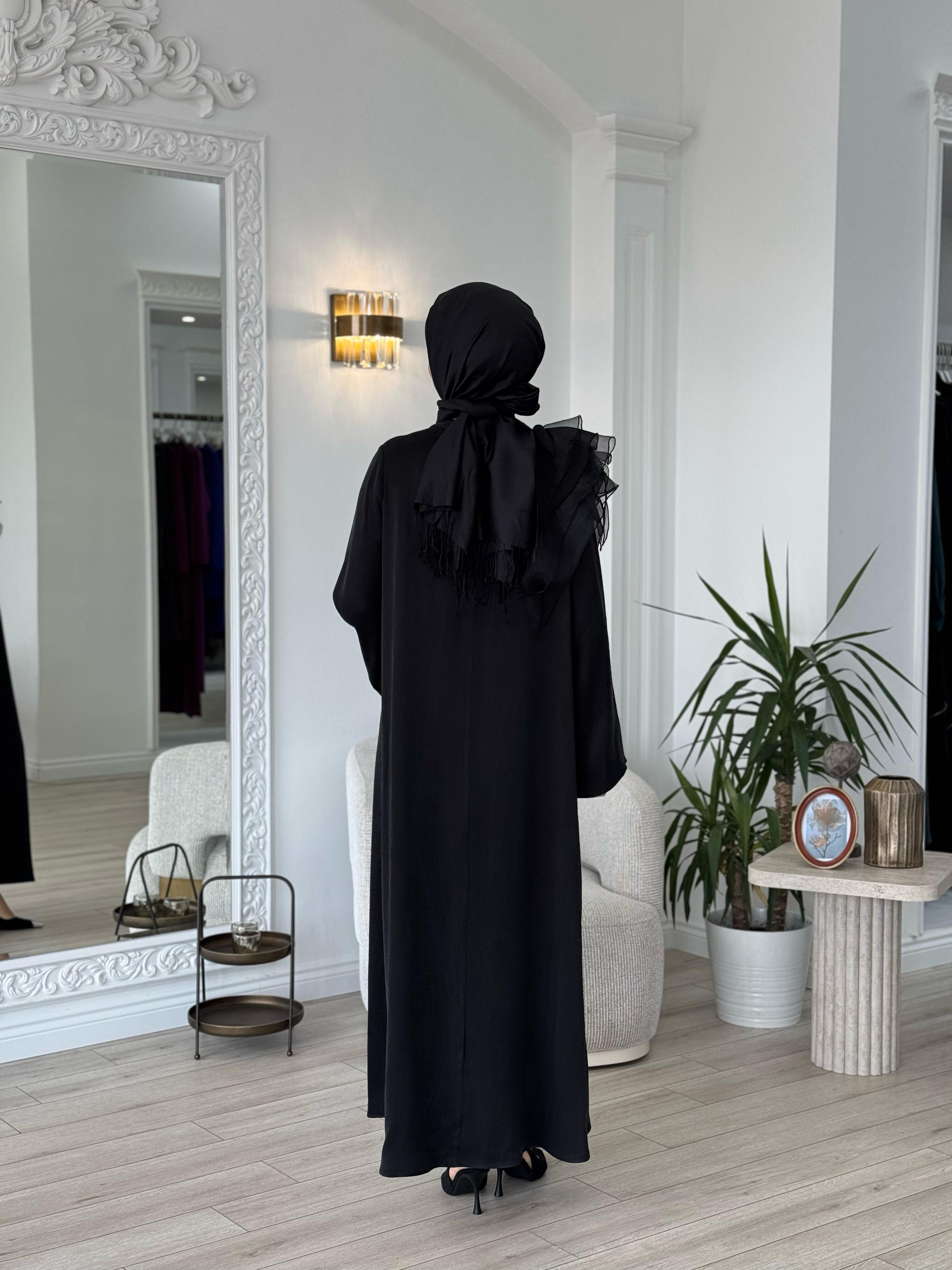 Zems Taşlı Elbise Siyah 2628