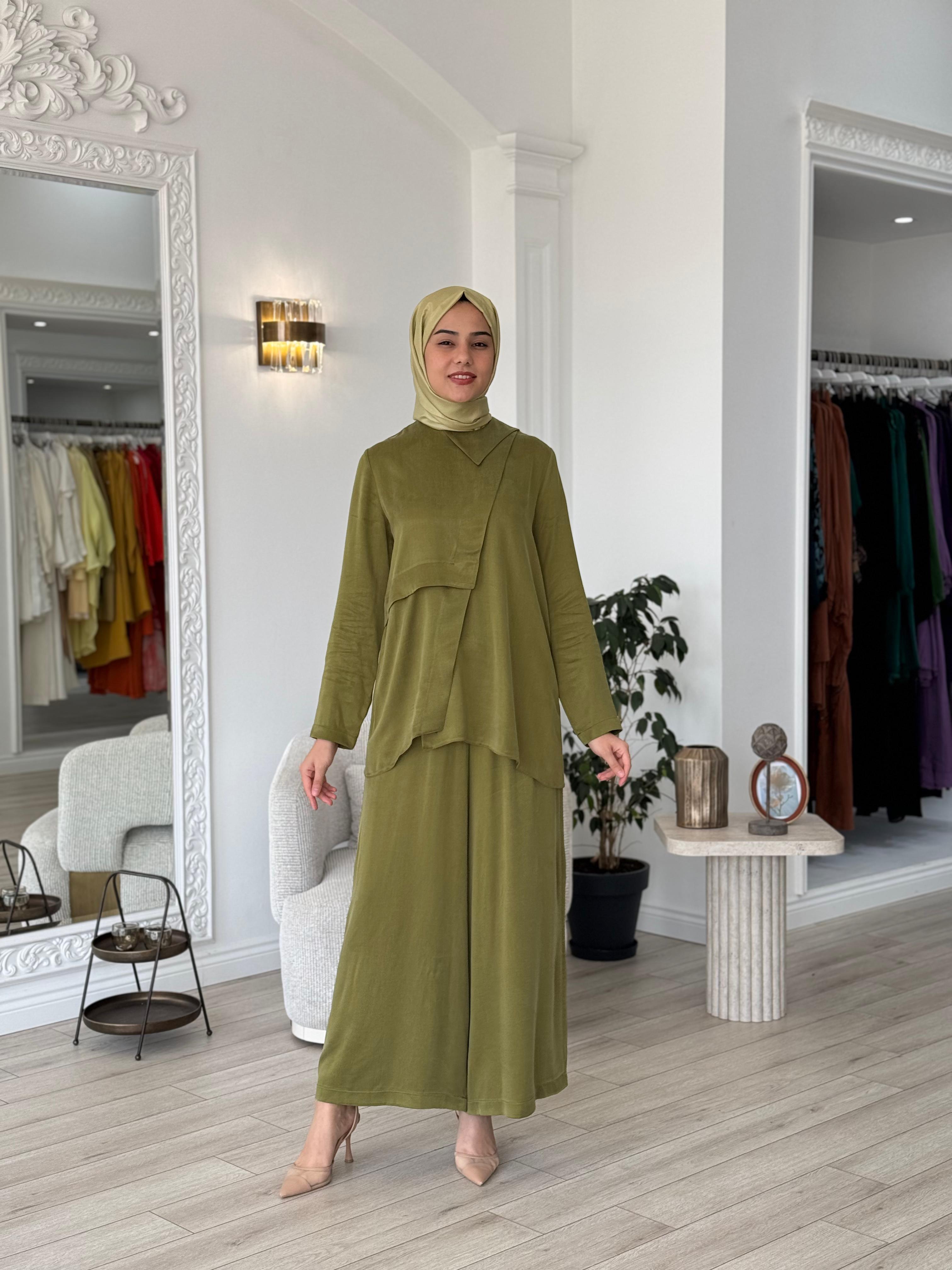 Zems Yeşil İpek Takım 2t104