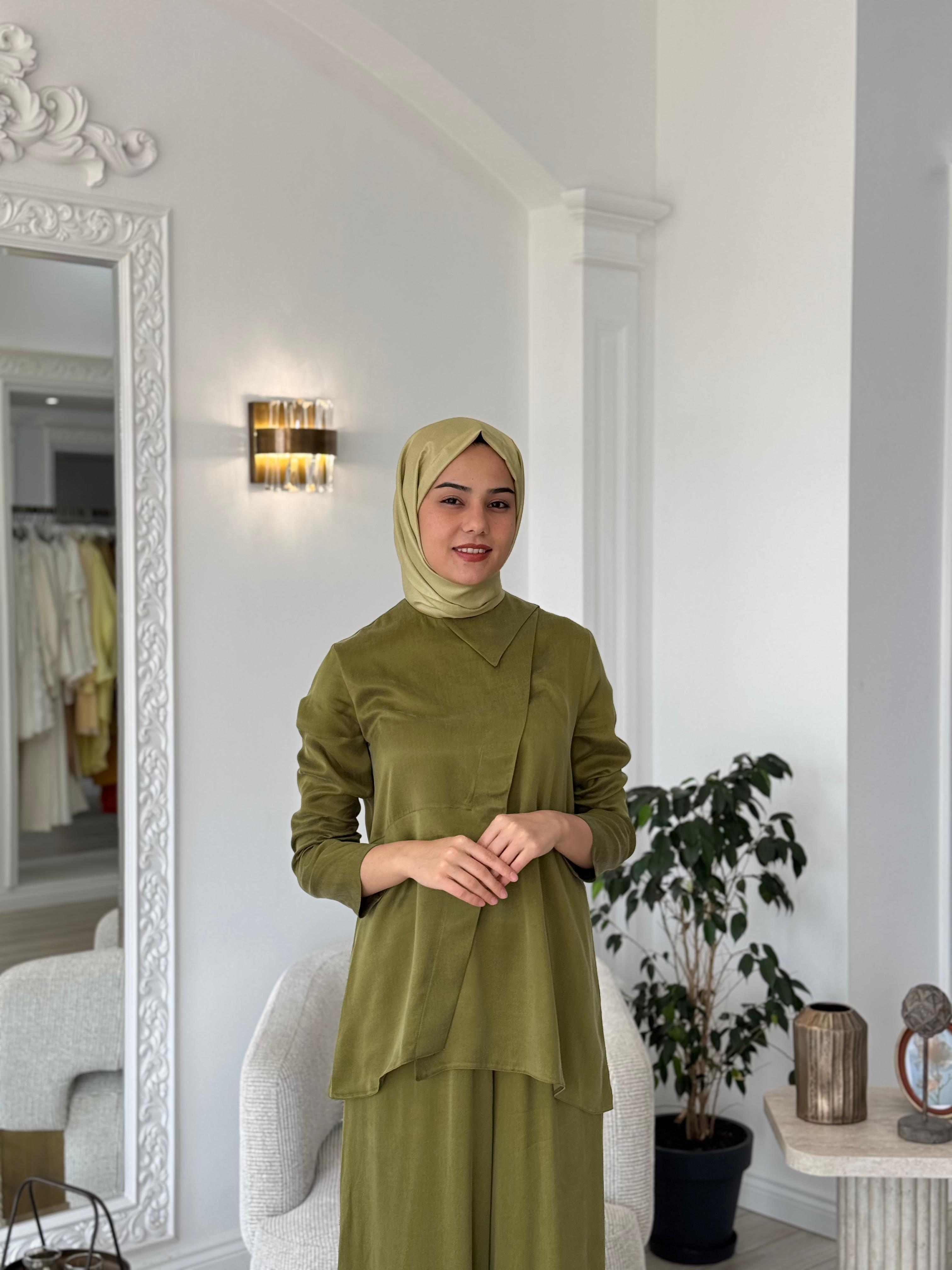 Zems Yeşil İpek Takım 2t104