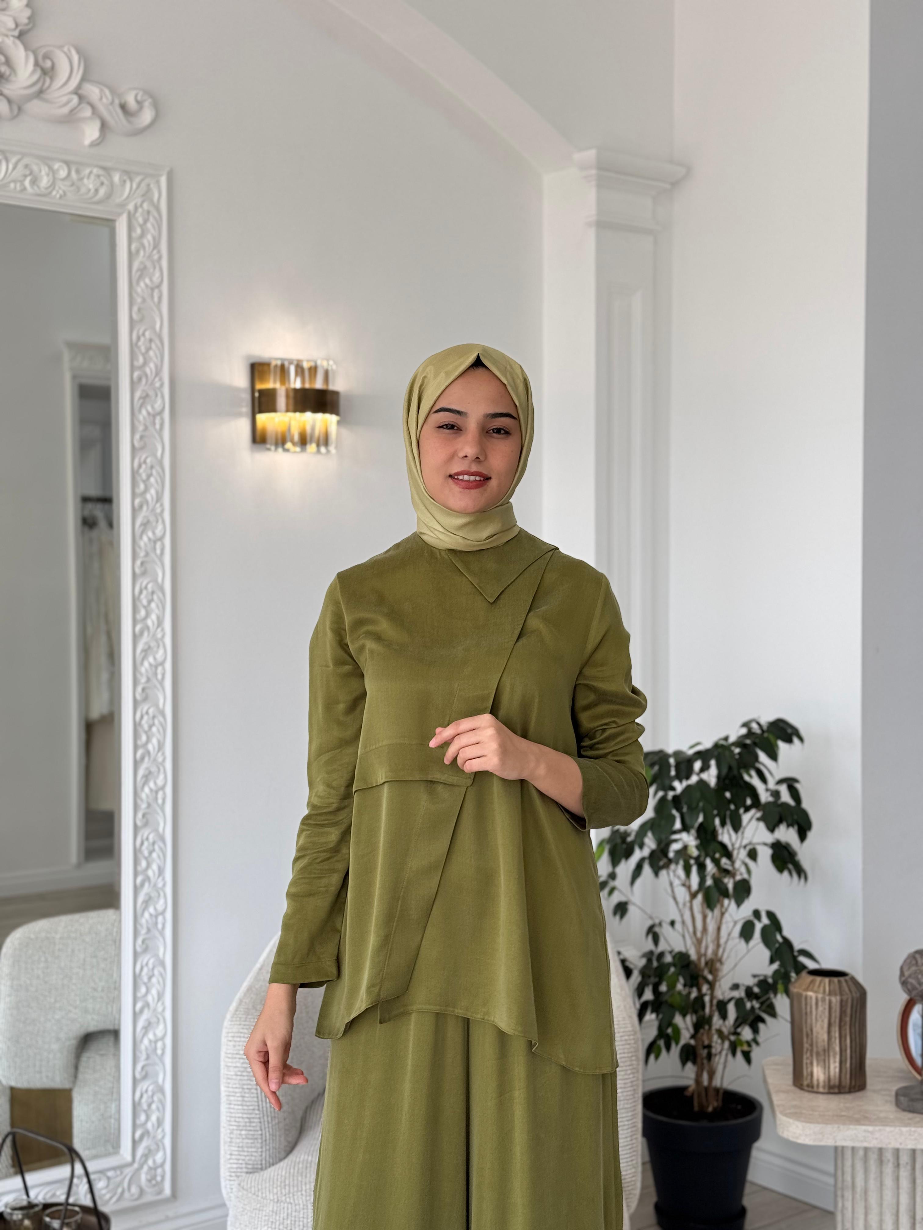 Zems Yeşil İpek Takım 2t104