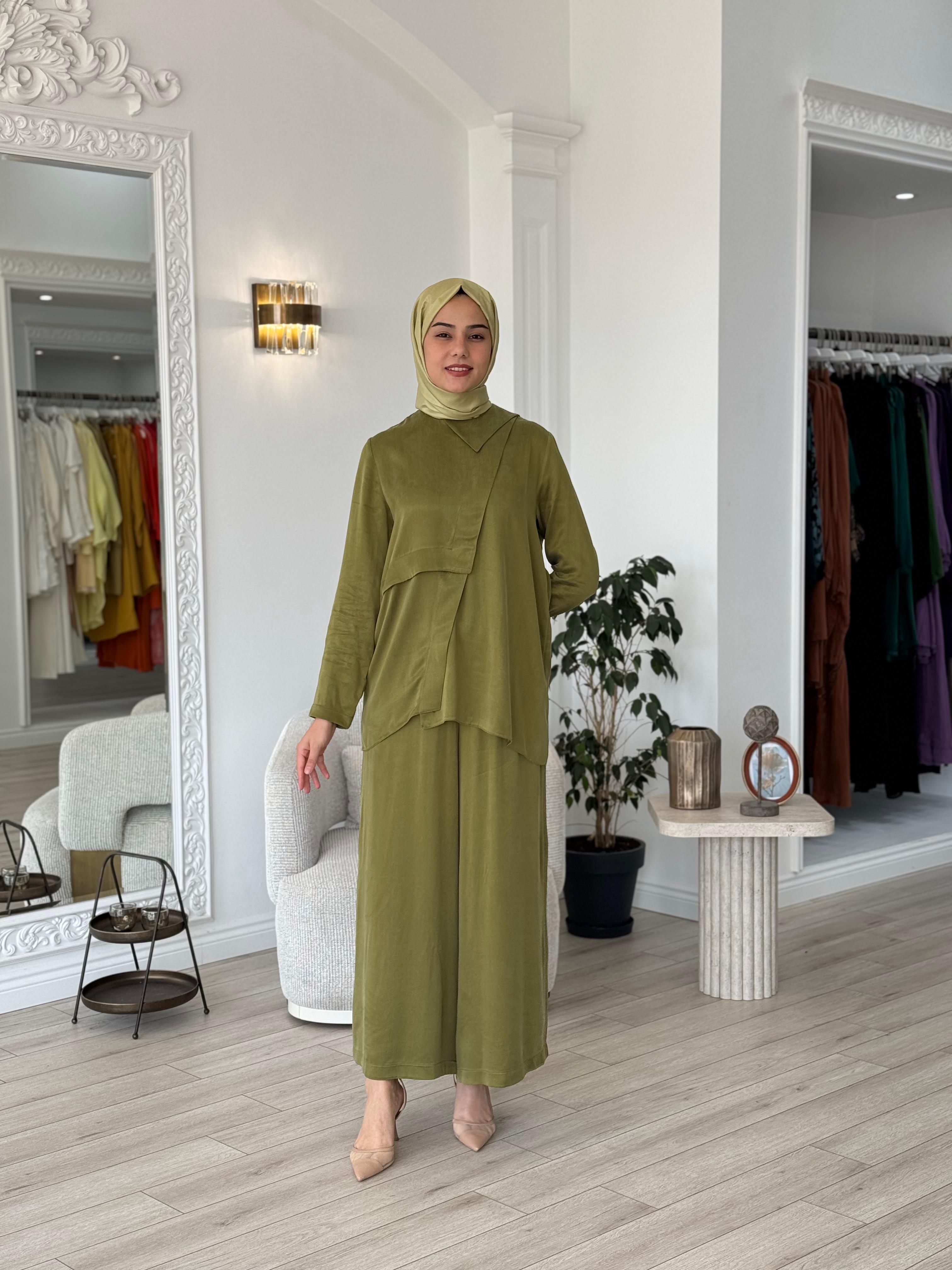 Zems Yeşil İpek Takım 2t104