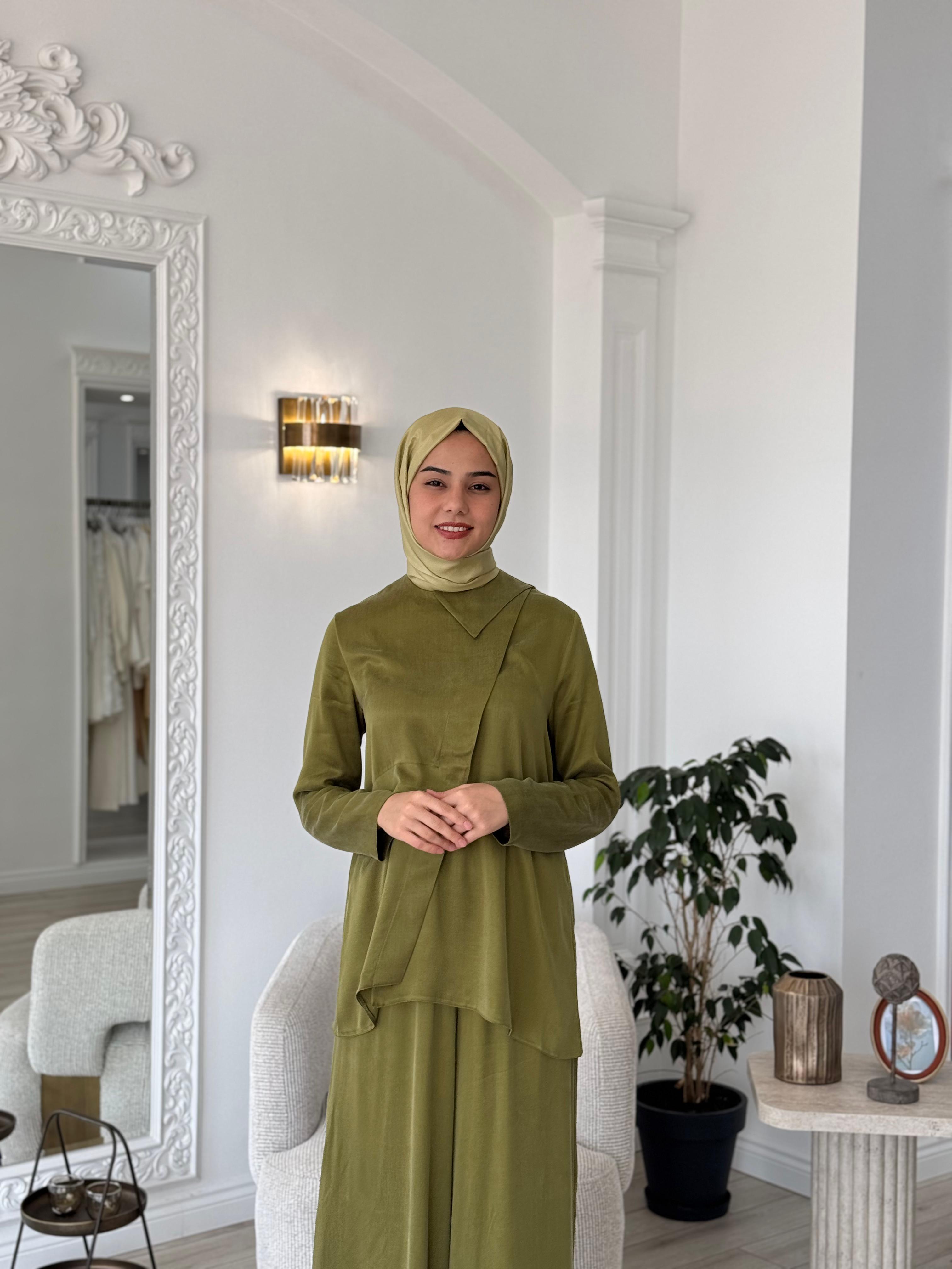 Zems Yeşil İpek Takım 2t104