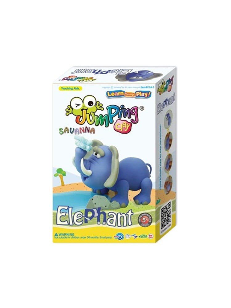 JumpingClay Afrika Hayvanları Seti Fil Oyun Hamuru