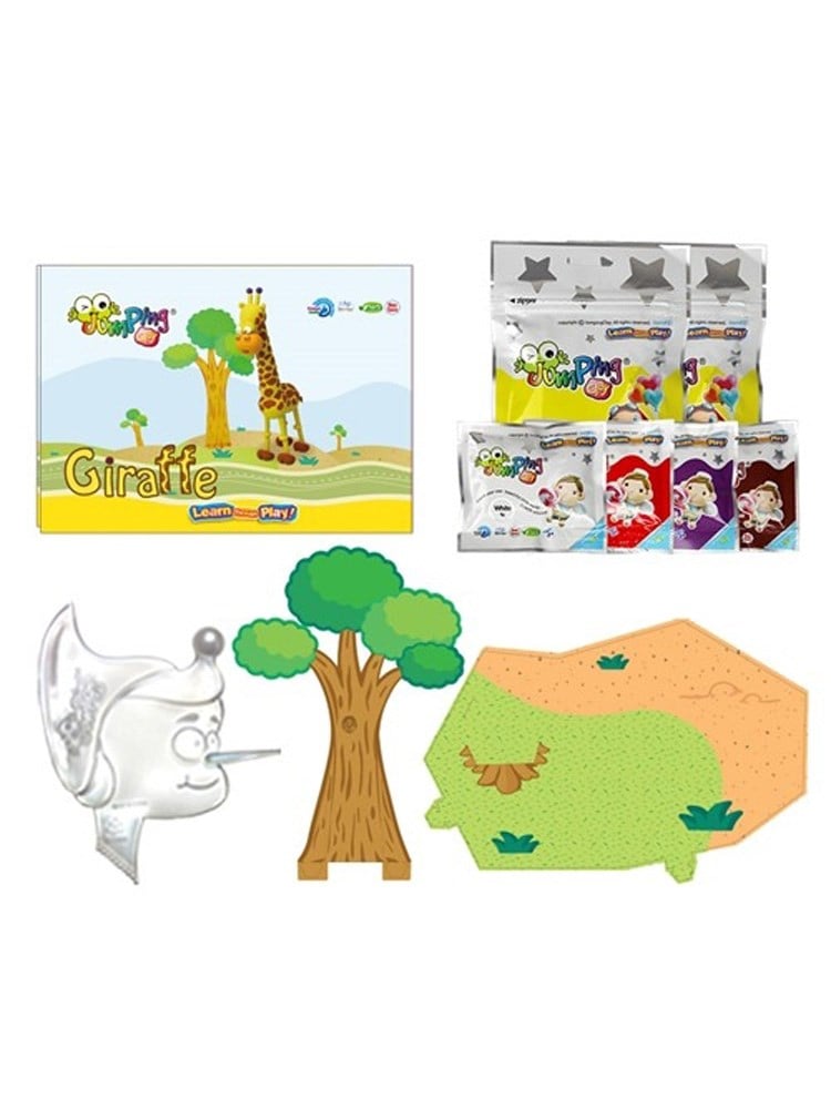 JumpingClay Afrika Hayvanları Seti Zürafa Oyun Hamuru