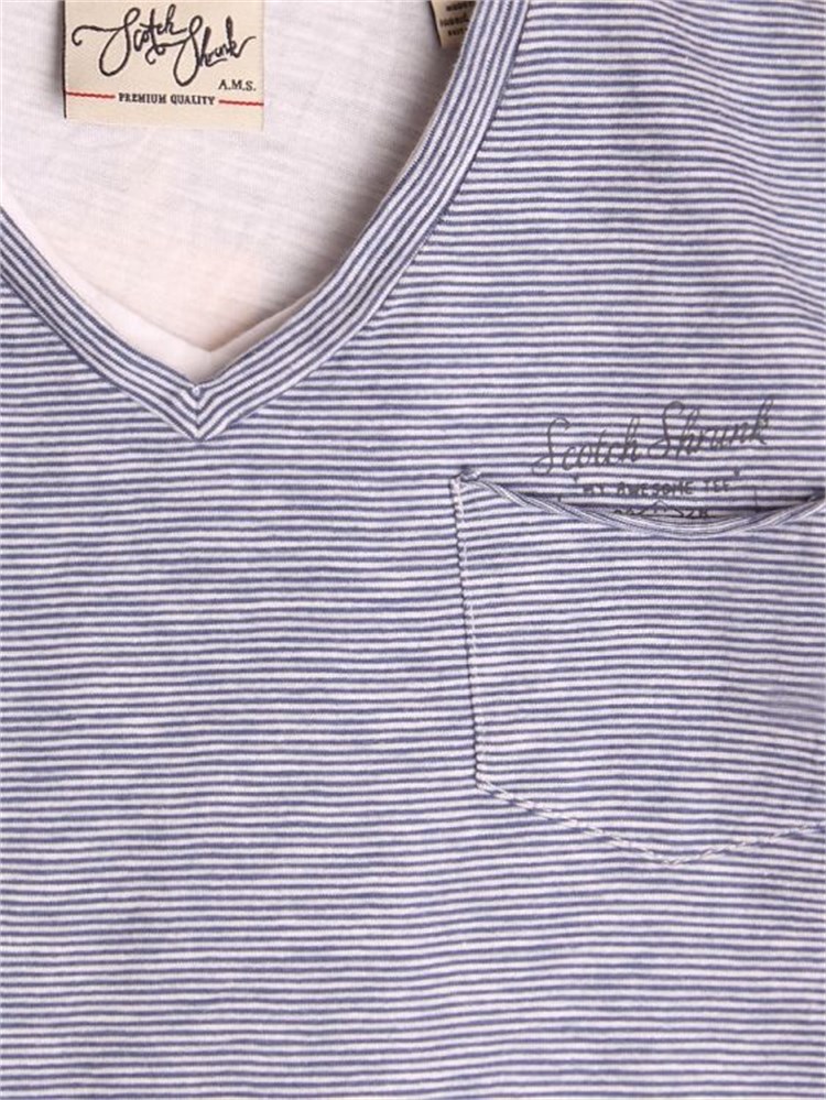 Scotch & Soda 2 in 1 T-Shirt - Mavi-Beyaz