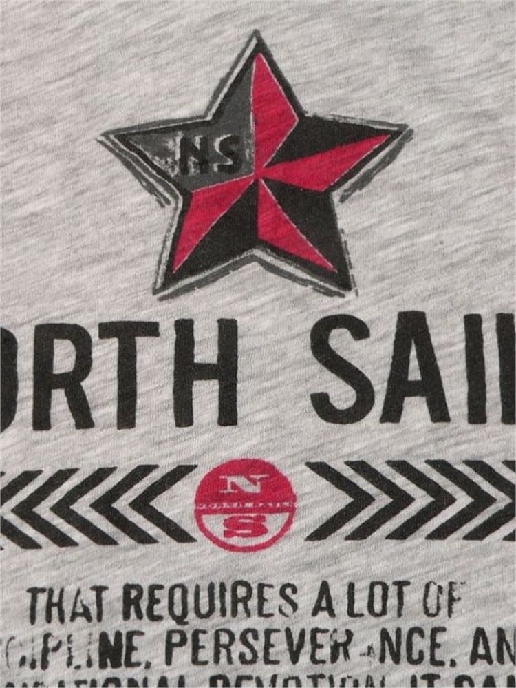 North Sails T-Shirt - Gri - Baskılı