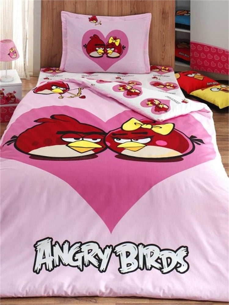 Angry Birds Set Lisanslı Tek Kişilik Nevresim Takı