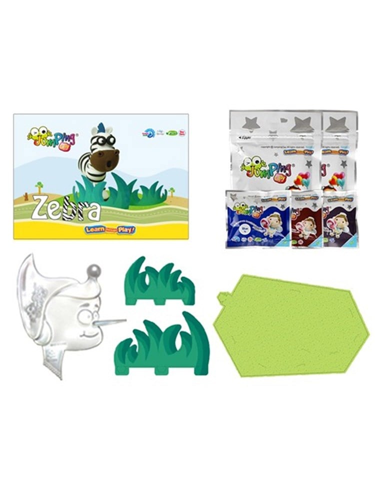 JumpingClay Afrika Hayvanları Seti Zebra Oyun Hamuru