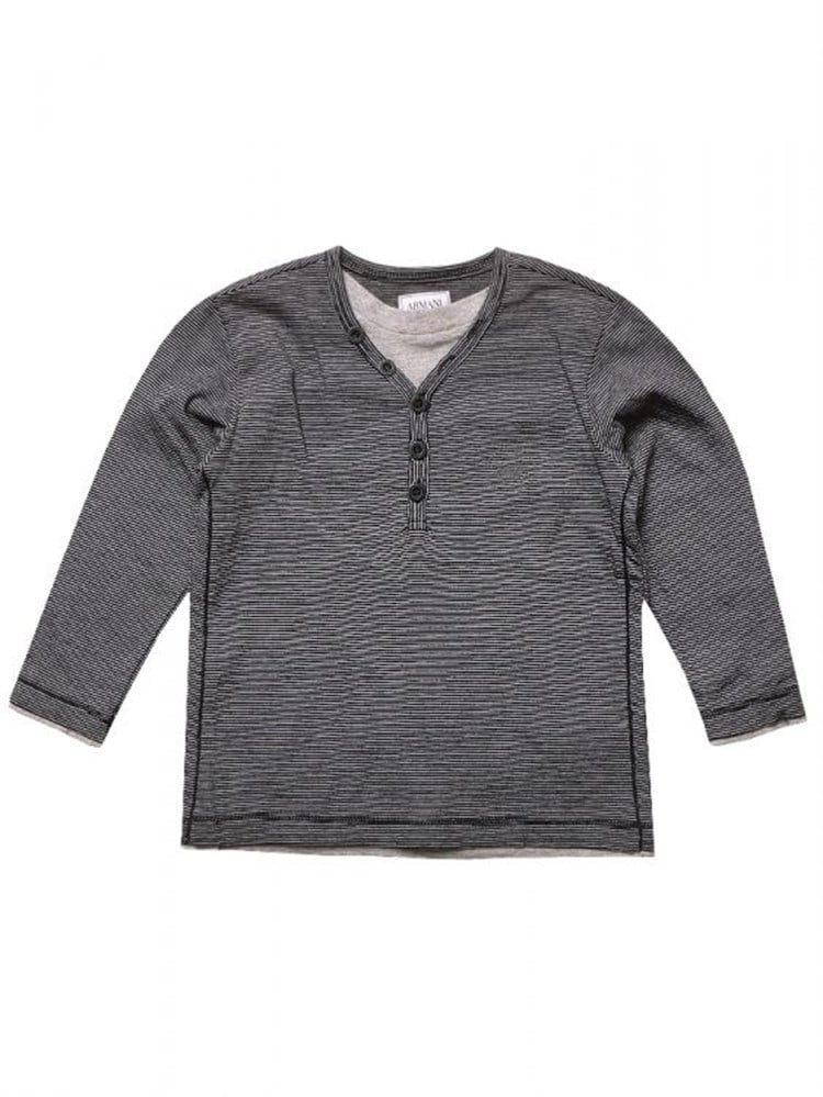 Armani Çizgili Sweatshirt - Gri