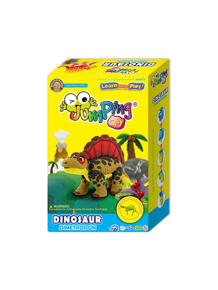 JumpingClay Colorful Dinosaur Set Dimetrodon Oyun Hamuru