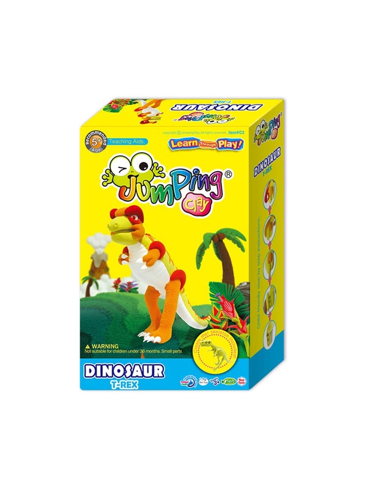 JumpingClay Colorful Dinosaur Set Tyrannosaurus Oyun Hamuru