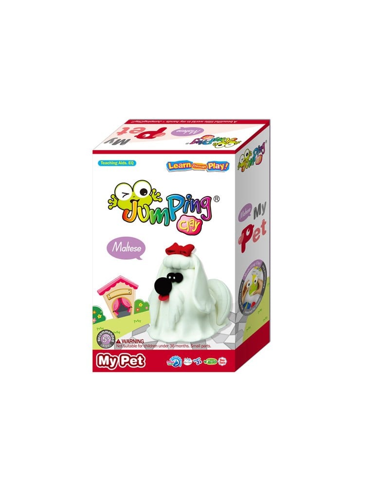 JumpingClay Sevimli Hayvanlar Seti Maltese Oyun Hamuru
