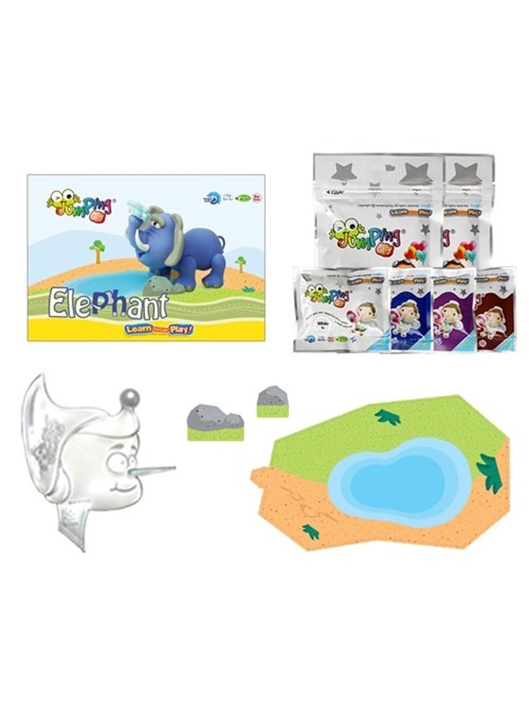 JumpingClay Afrika Hayvanları Seti Fil Oyun Hamuru
