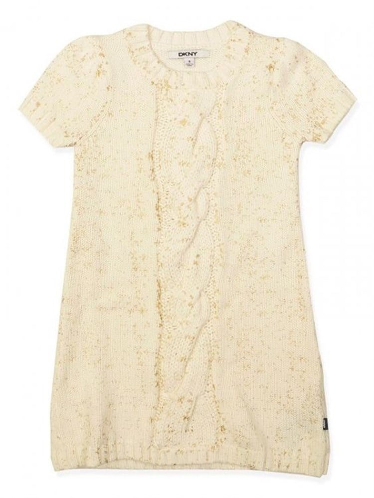 DKNY Triko Elbise - Krem