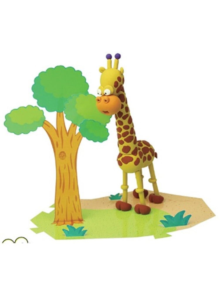 JumpingClay Afrika Hayvanları Seti Zürafa Oyun Hamuru