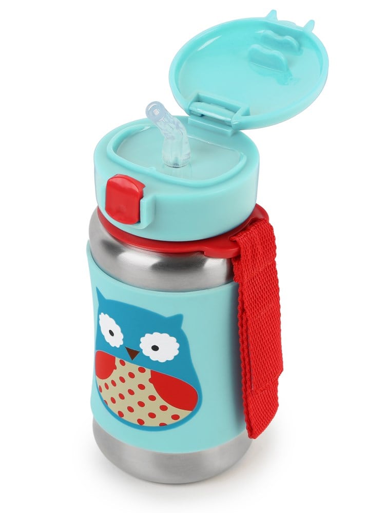 Skip Hop Pipetli Paslanmaz Çelik Suluk - Baykuş