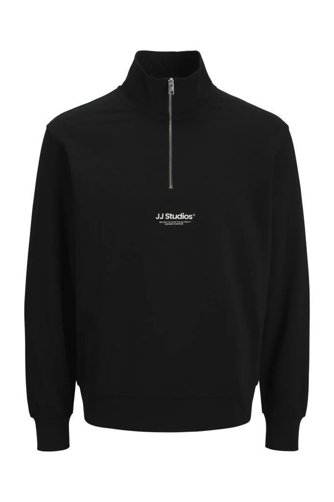 12278793 JJESOHO SWEAT QAT ZIP BLACK ERKEK SWEATSHİRT