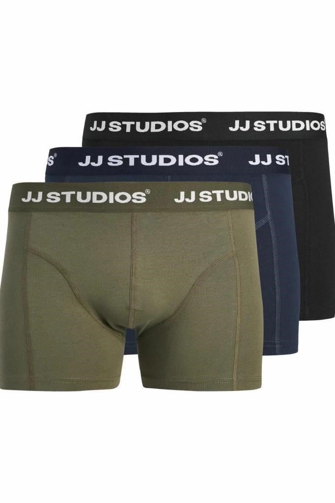 12280164 JACSOHO TRUNKS 3 PACK BLUE ERKEK BOXER