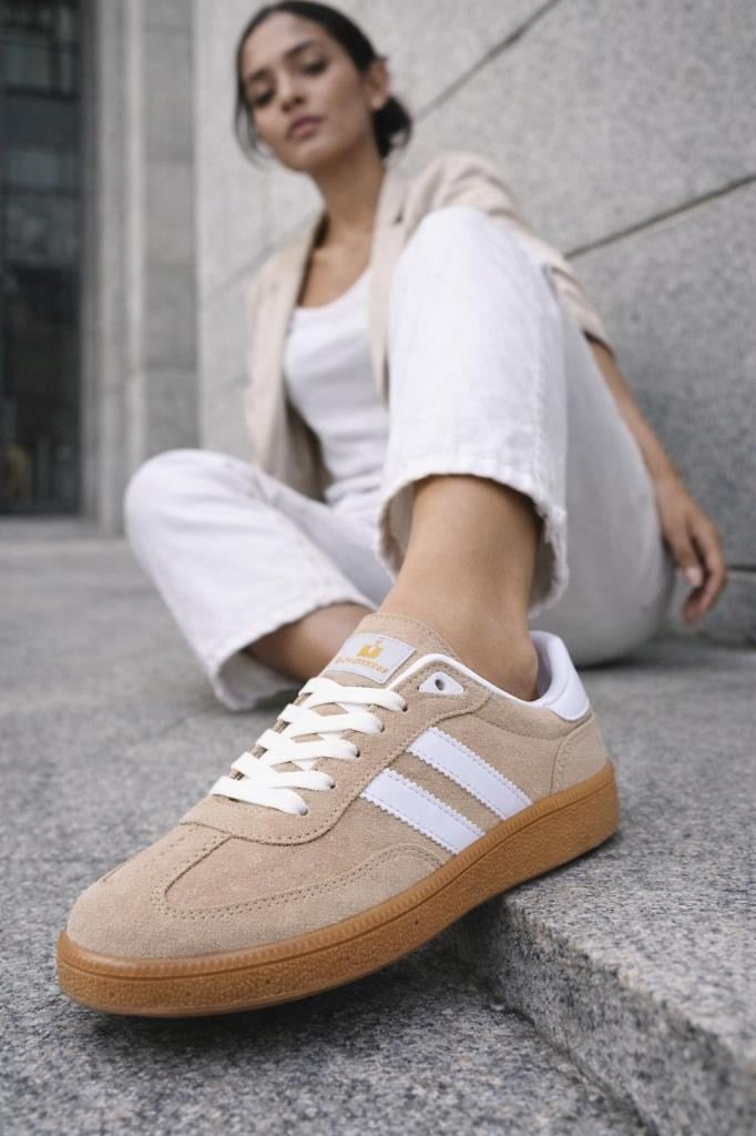 Bej Beyaz Kadın Sneaker N-3268