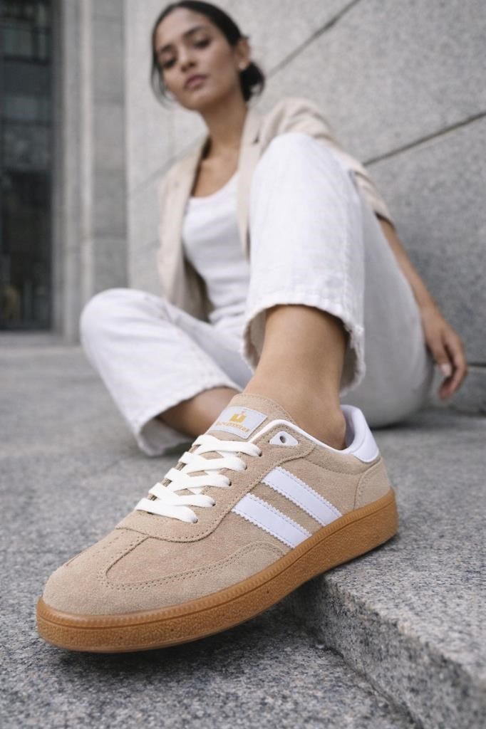 Bej Beyaz Kadın Sneaker N-3268