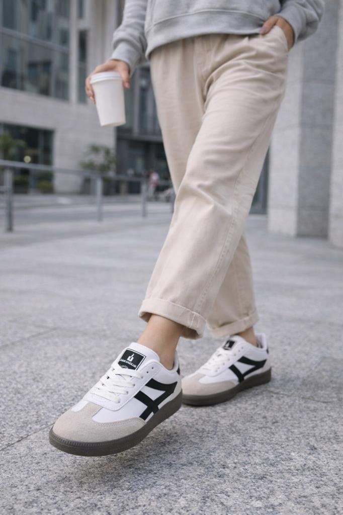 Beyaz Siyah Kadın Sneaker N-3272